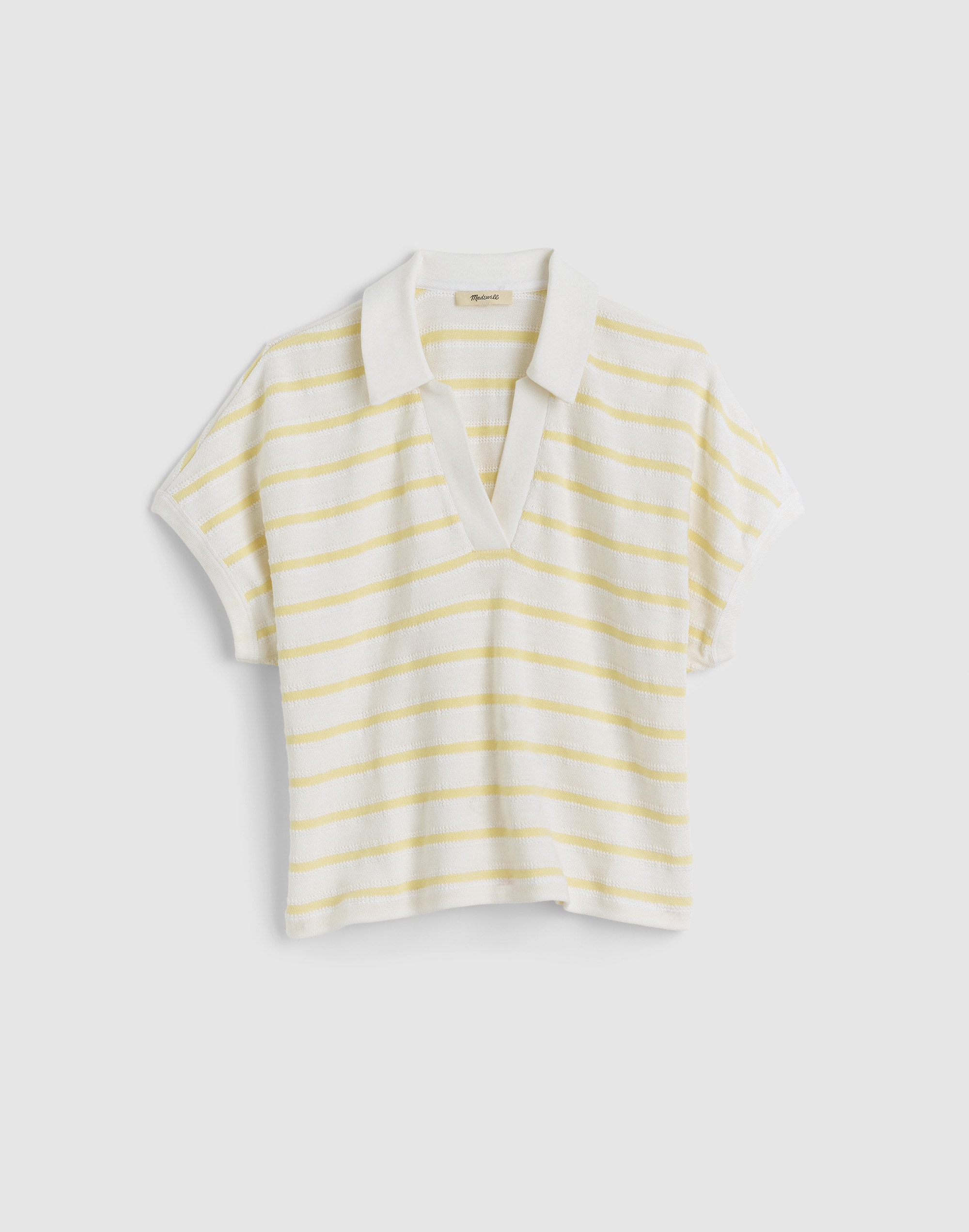 Relaxed V-Neck Polo Shirt in Stripe