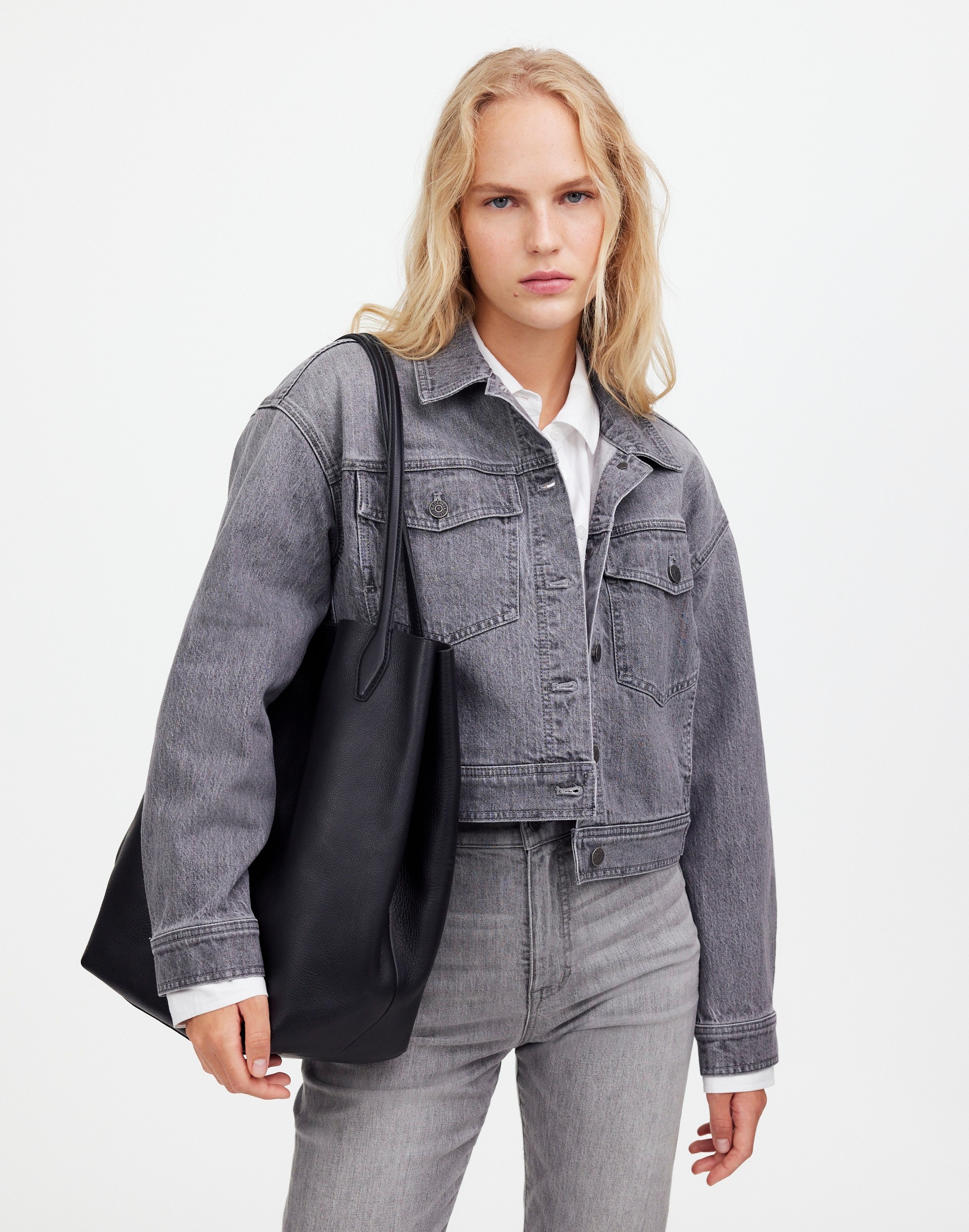 The Oversized Shopper Tote in Soft Grain Leather