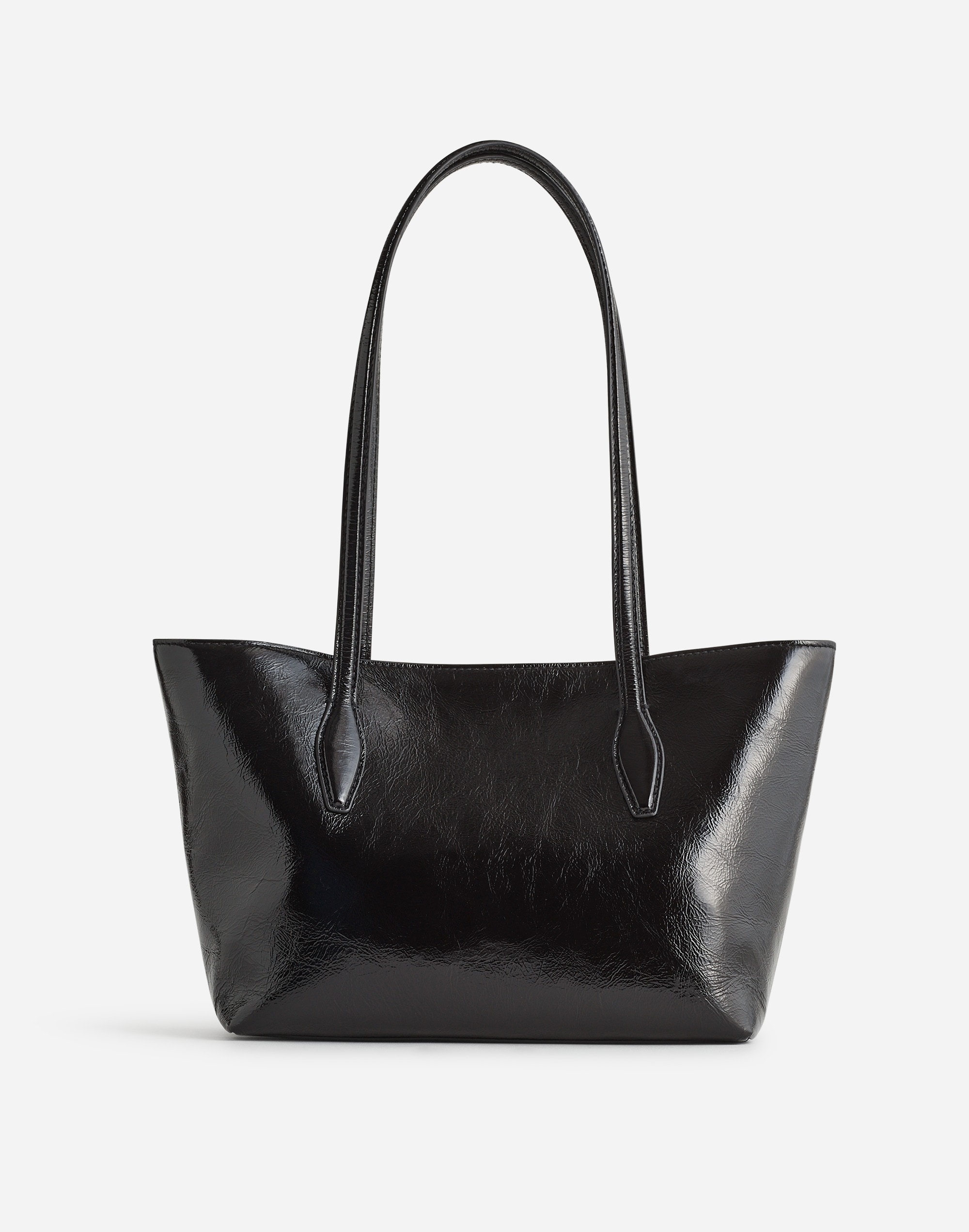 mini shopper tote in patent leather