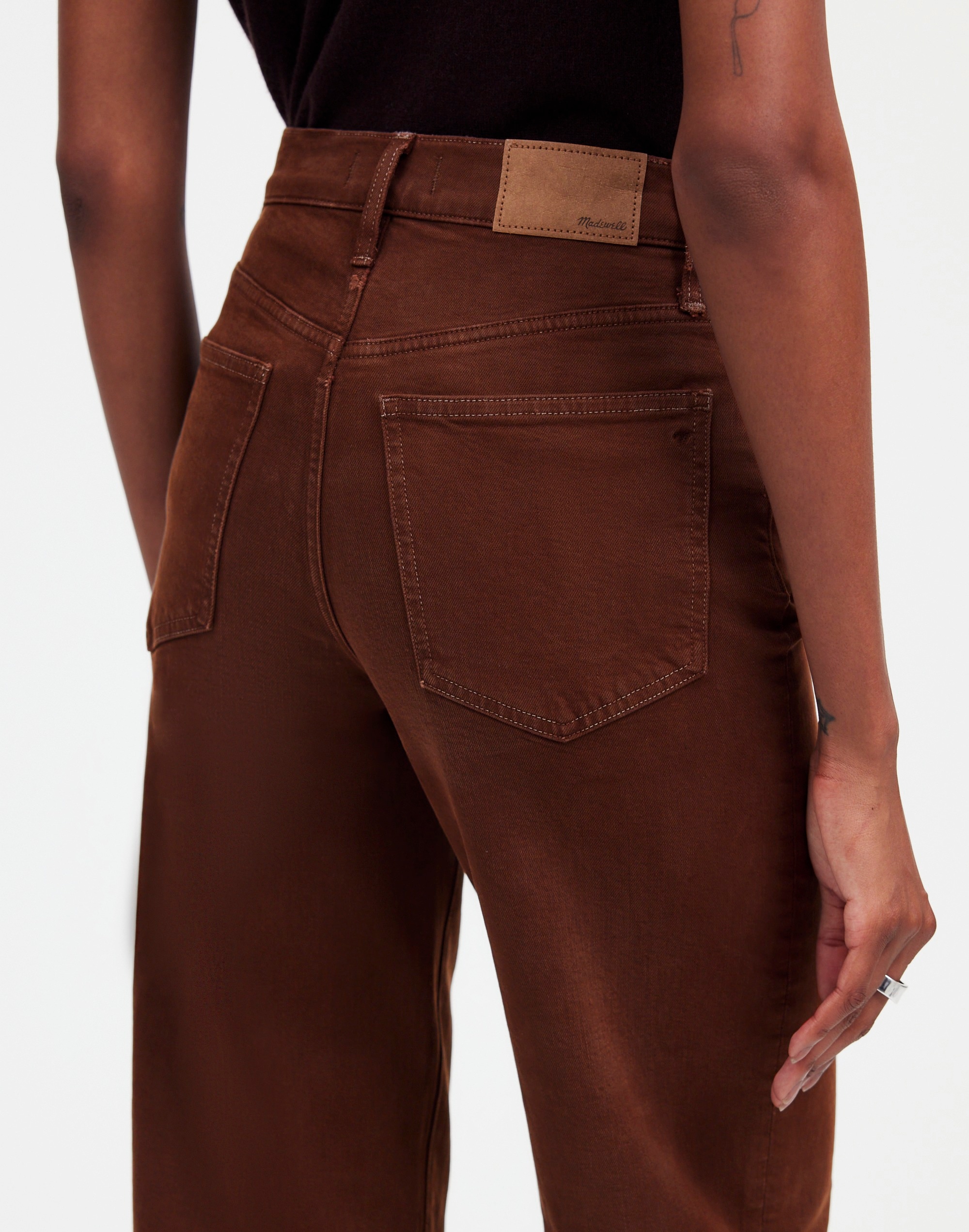 The Perfect Vintage Wide-Leg Jean in Dark Coffee: Button-Front Edition