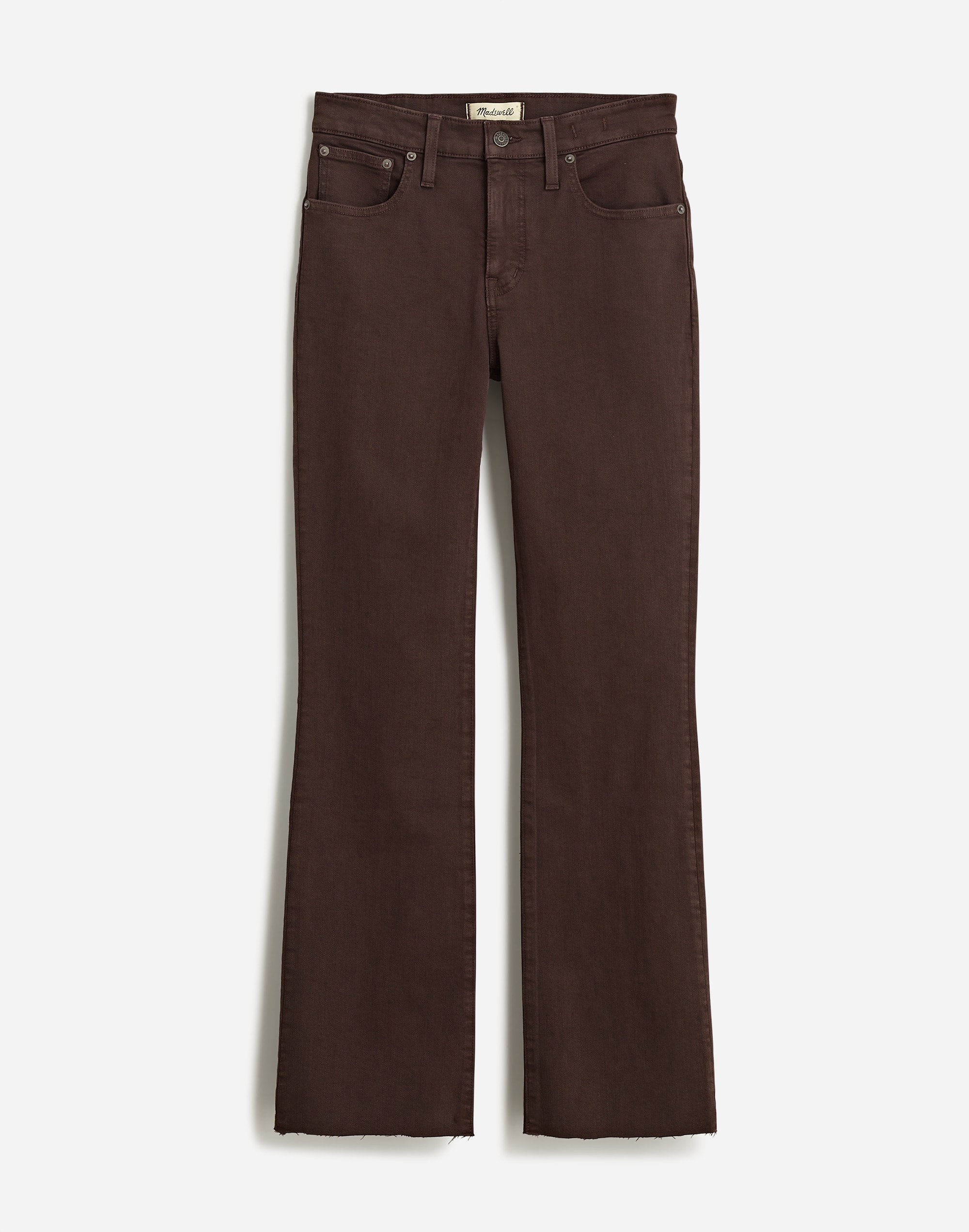 Kick Out Crop Jeans in Driftwood Brown: Raw-Hem Edition