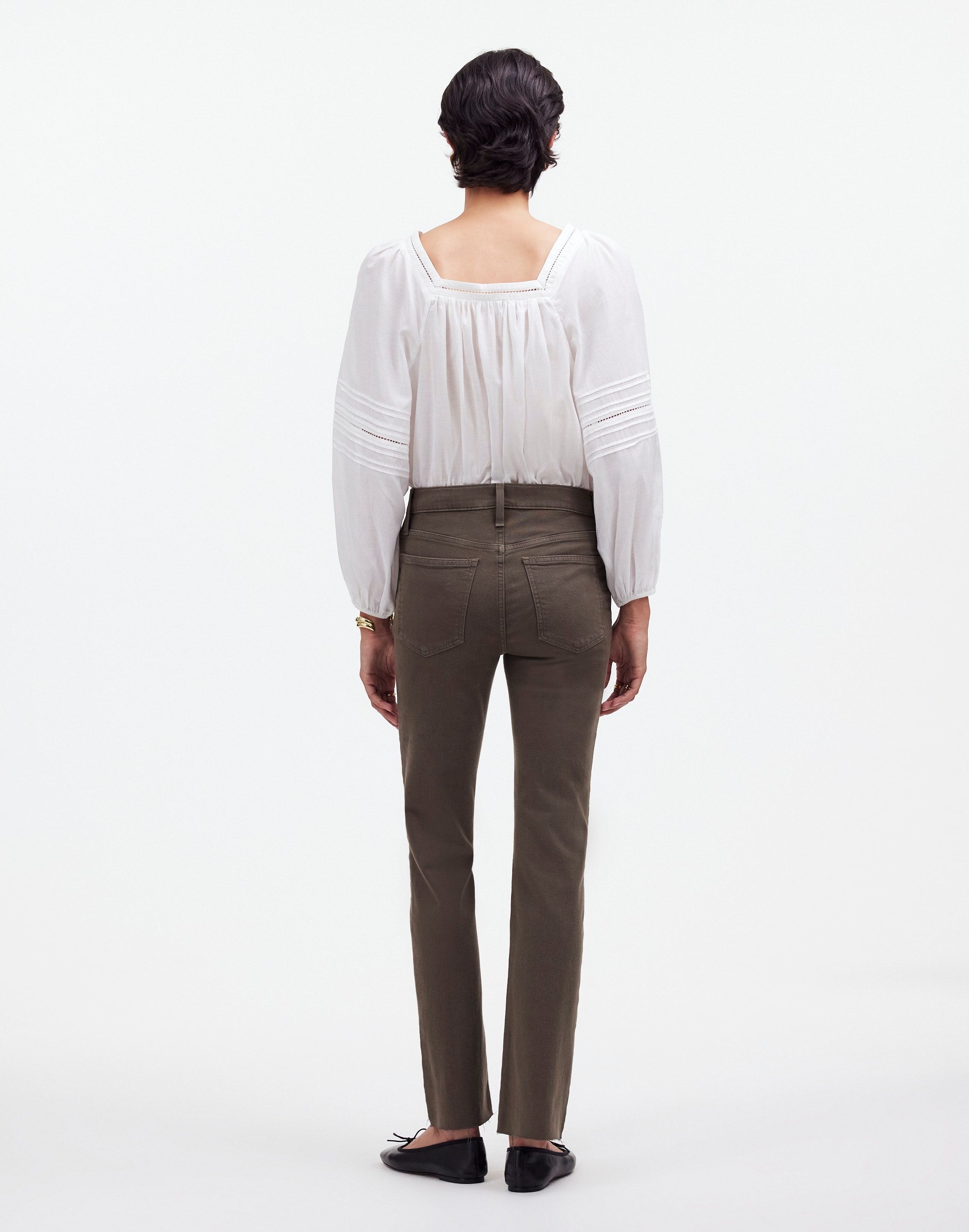 Kick Out Crop Jeans in Driftwood Brown: Raw-Hem Edition