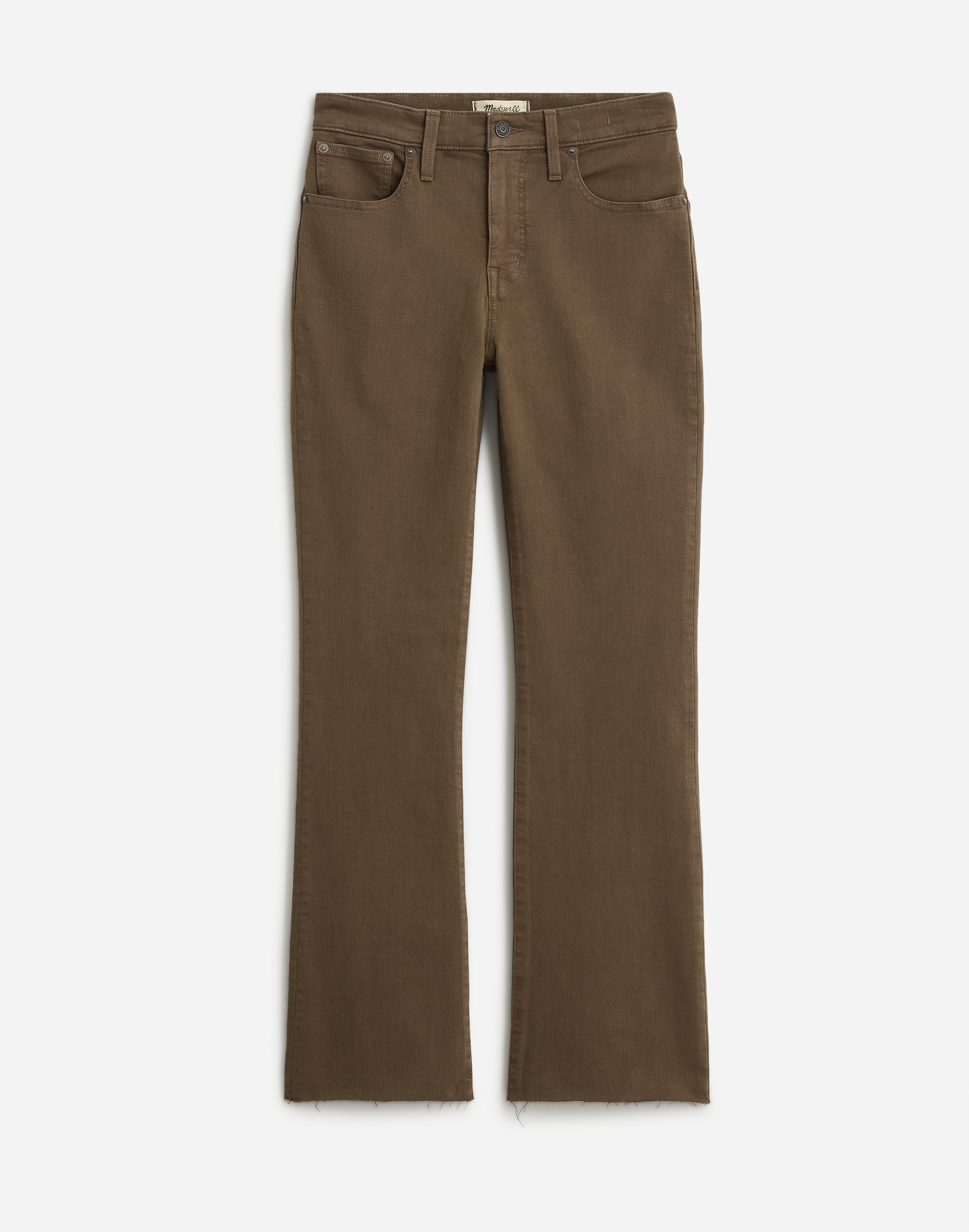 Kick Out Crop Jeans in Driftwood Brown: Raw-Hem Edition