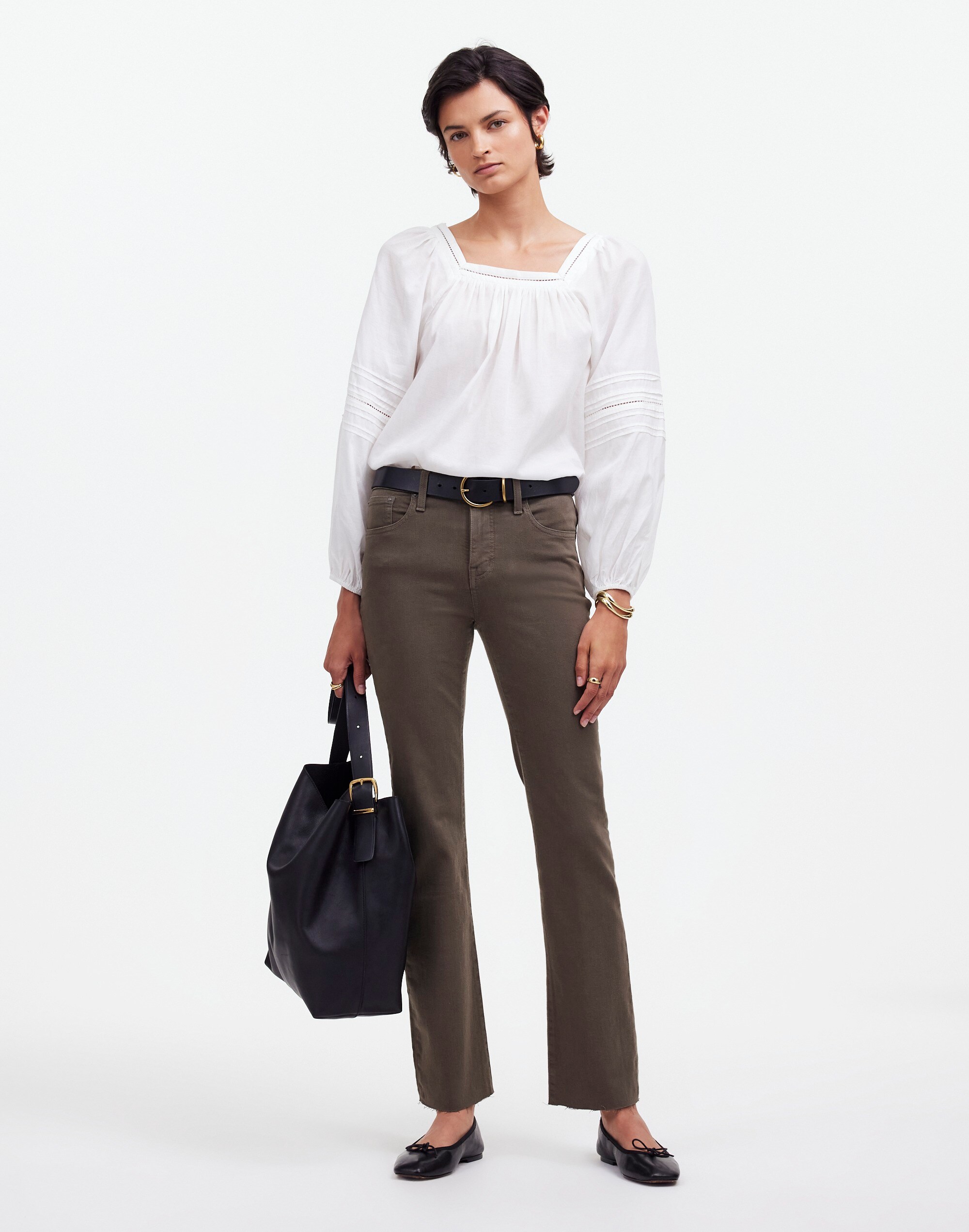 Kick Out Crop Jeans in Driftwood Brown: Raw-Hem Edition