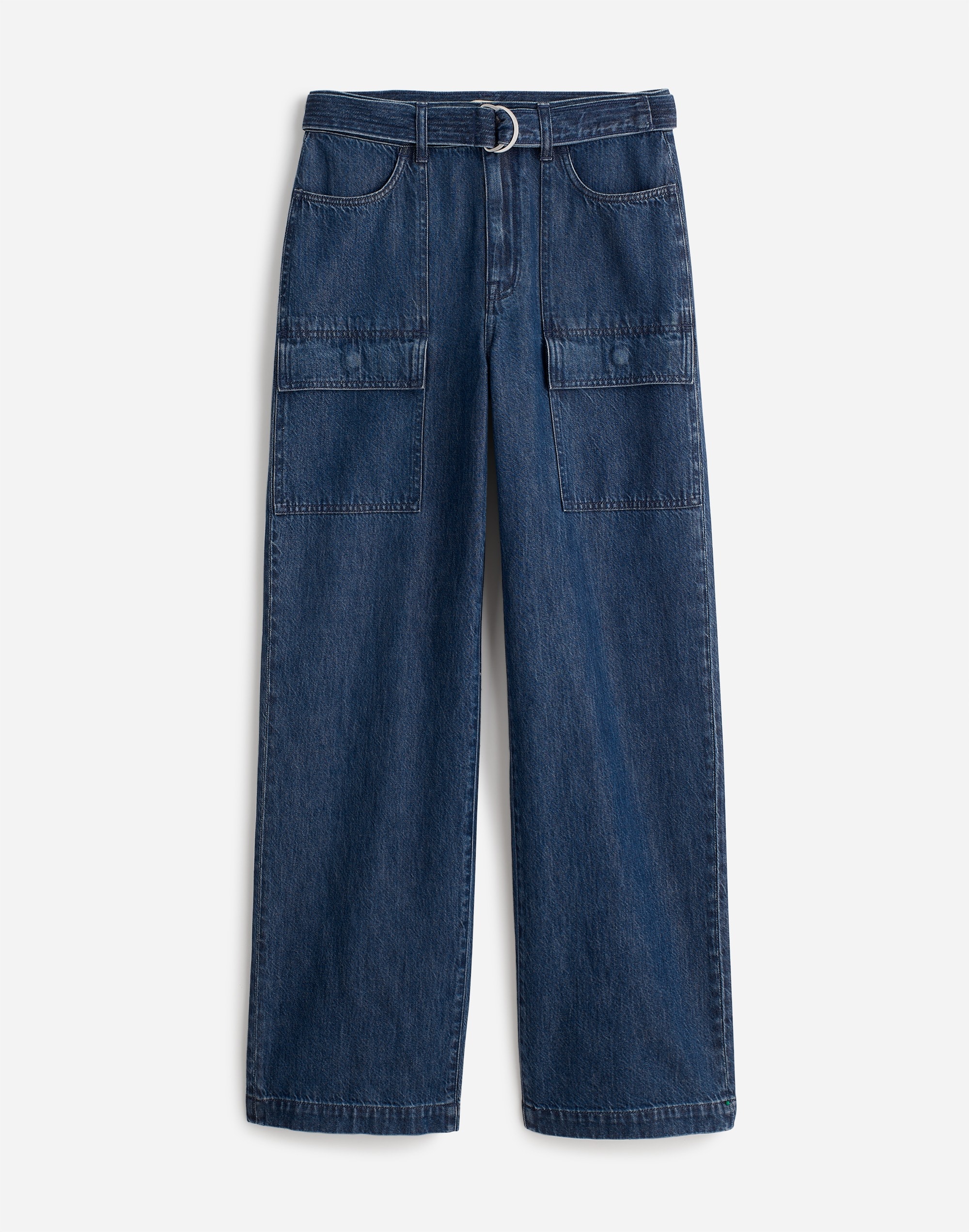 Belted Wide-Leg Cargo jeans in Marlberry Wash: Airy Denim Edition