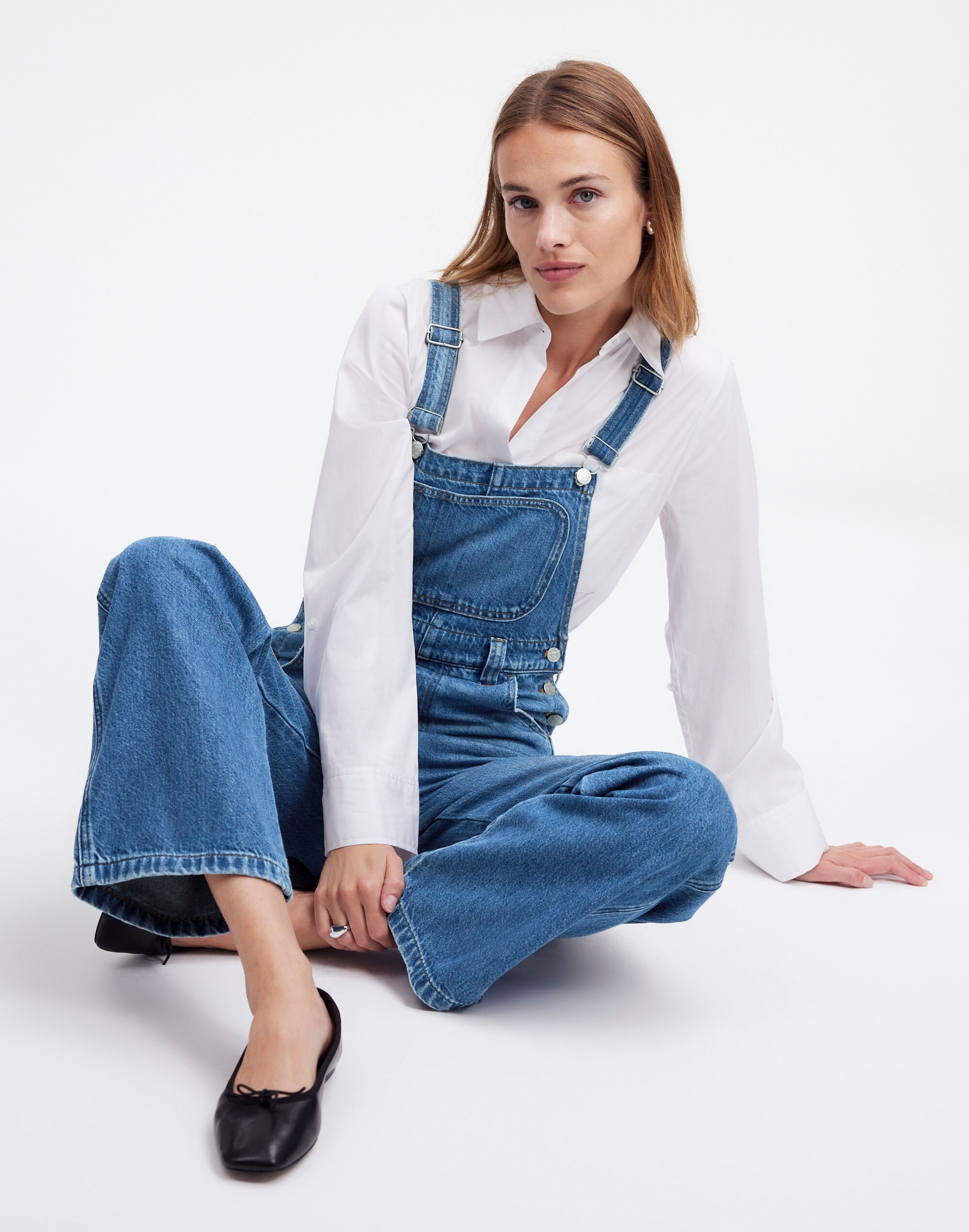 Wide-Leg Overalls in Noreen Wash