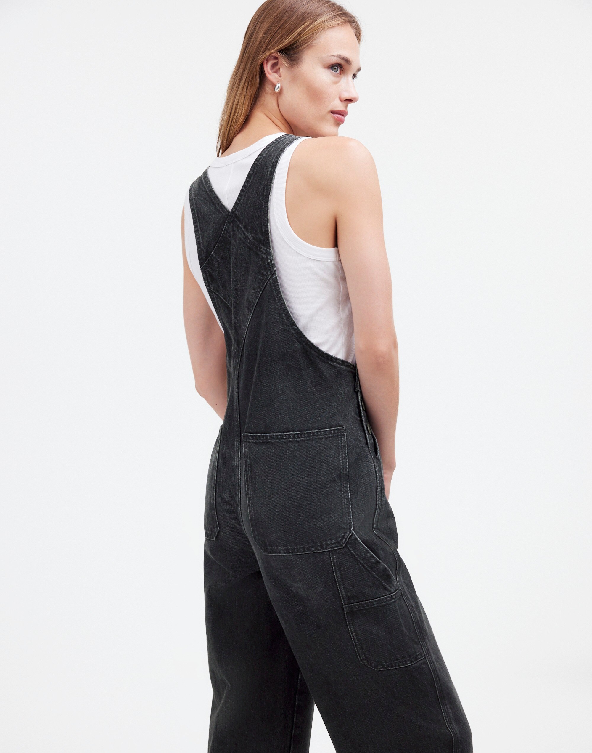 Denim Oversized Carpenter Overalls in Oakville Wash