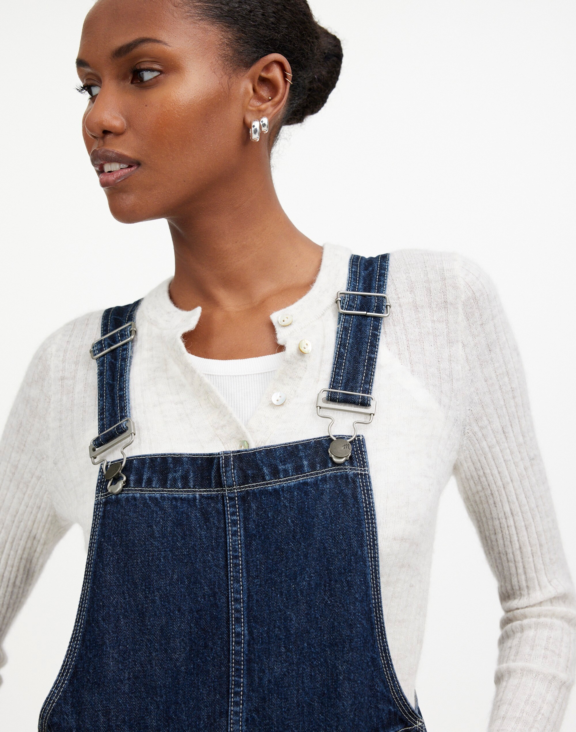 Madewell x Kaihara Denim Oversized Carpenter Overalls in Lesiege