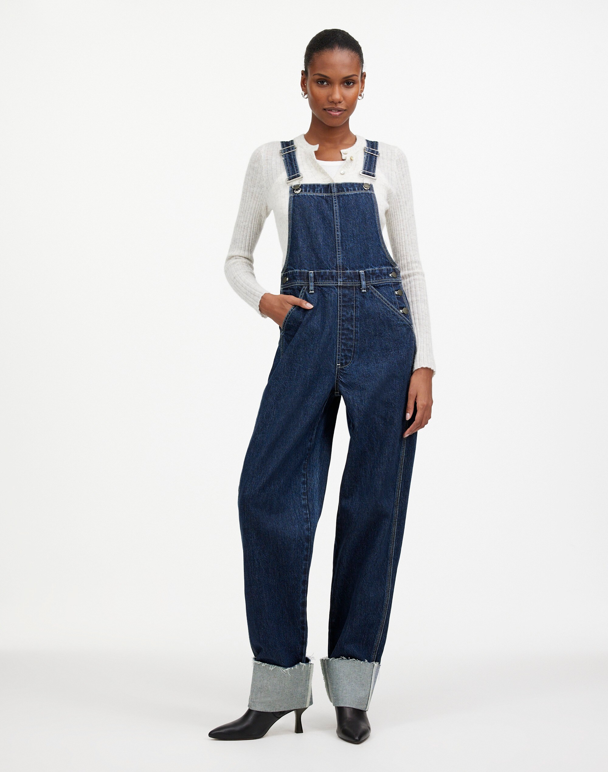 Madewell x Kaihara Denim Oversized Carpenter Overalls in Lesiege Wash