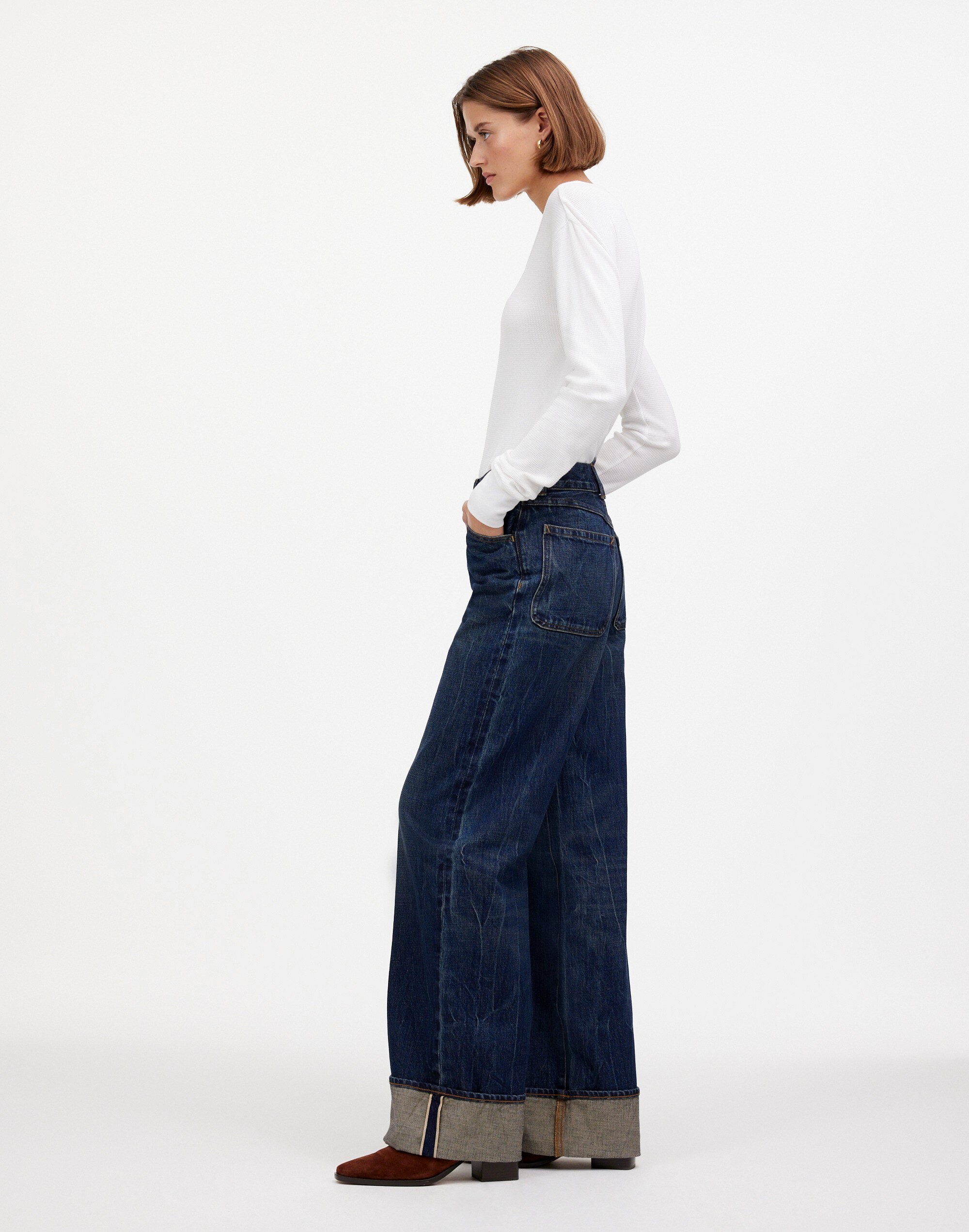 Madewell x Kaihara Denim Superwide-Leg Jeans in Karney Wash