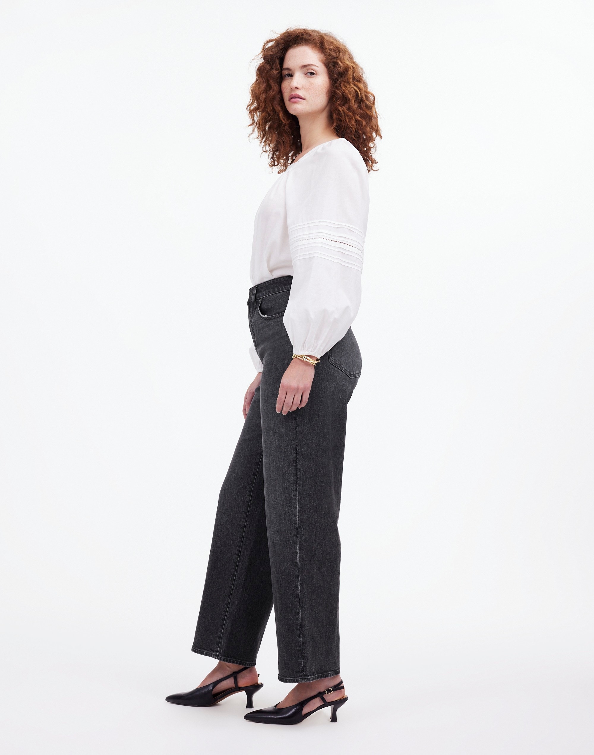 The Curvy Perfect Vintage Wide-Leg Crop Jean in Robles Wash in robles wash image 3
