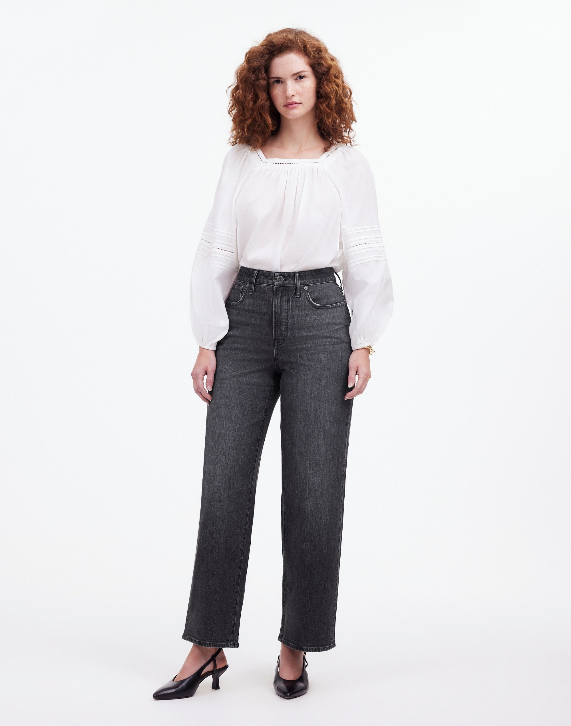 The Curvy Perfect Vintage Wide-Leg Crop Jean in Robles Wash in robles wash image 1