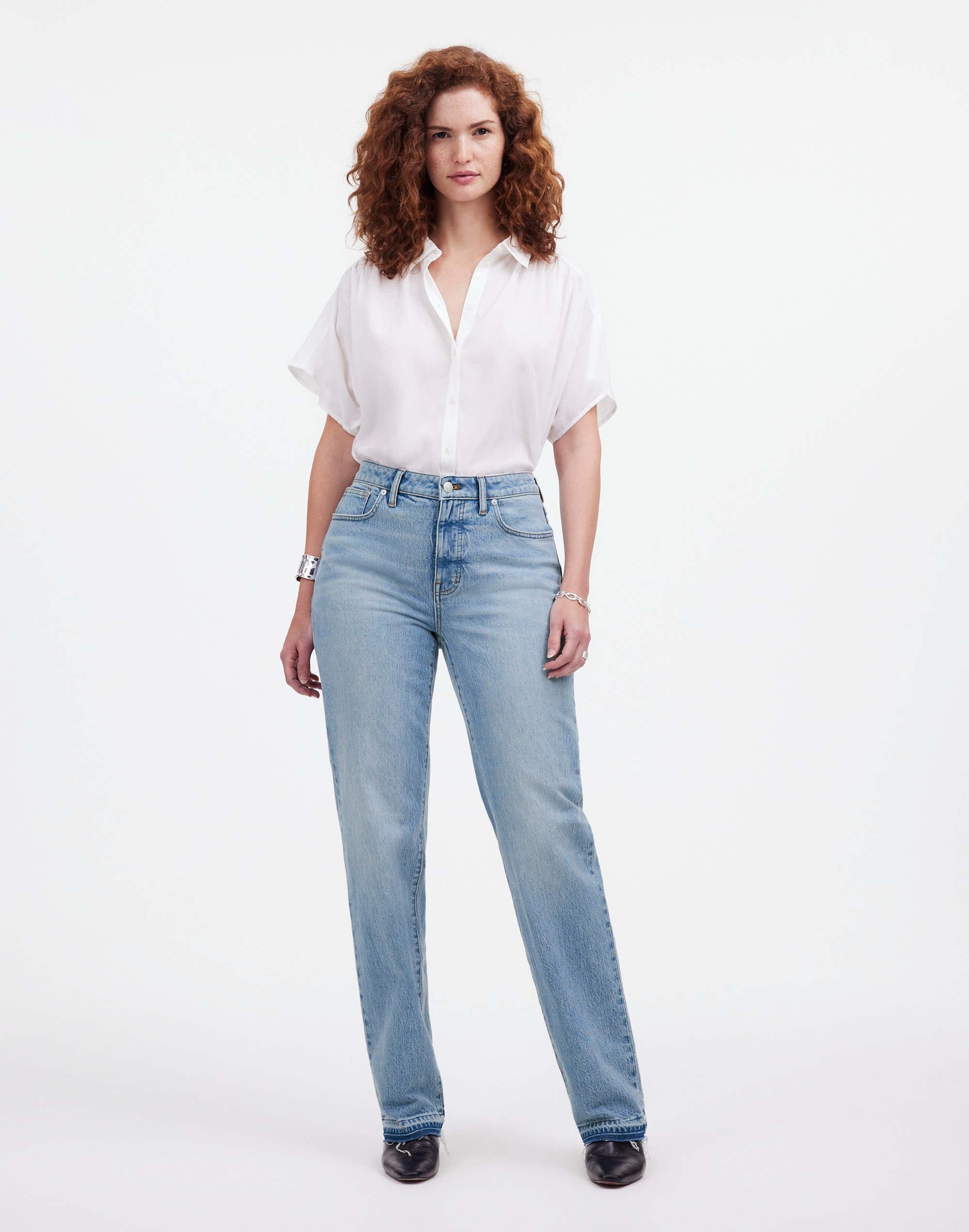 the curvy '90s straight mid-rise jean in barbosa wash