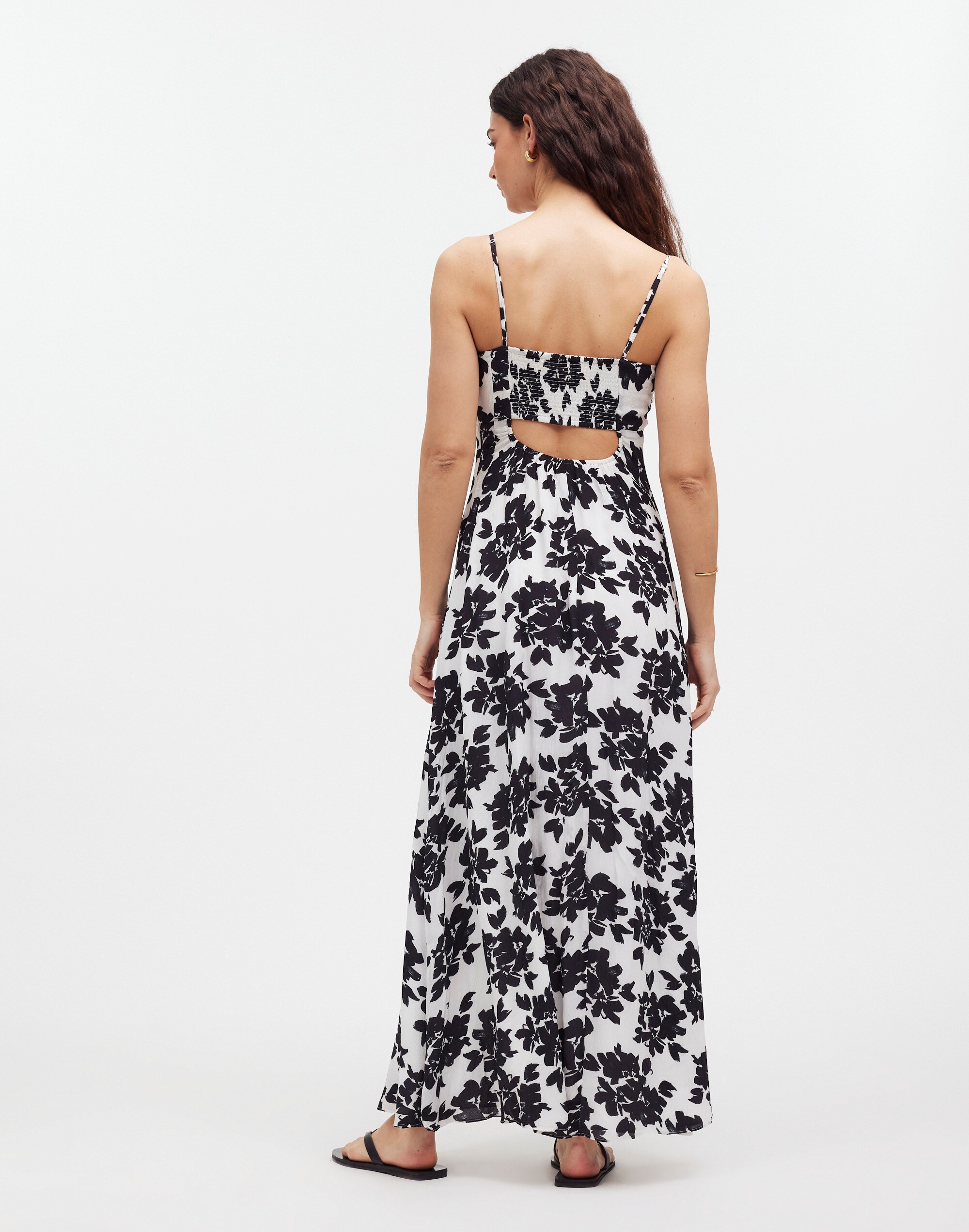 Smocked Sleeveless Maxi Dress in Floral
