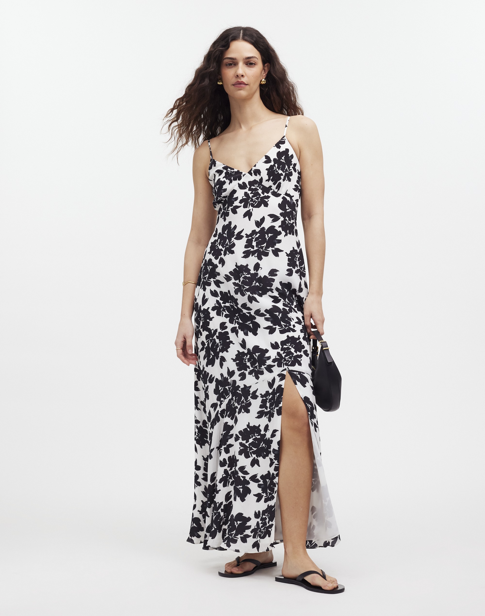smocked sleeveless maxi dress in floral