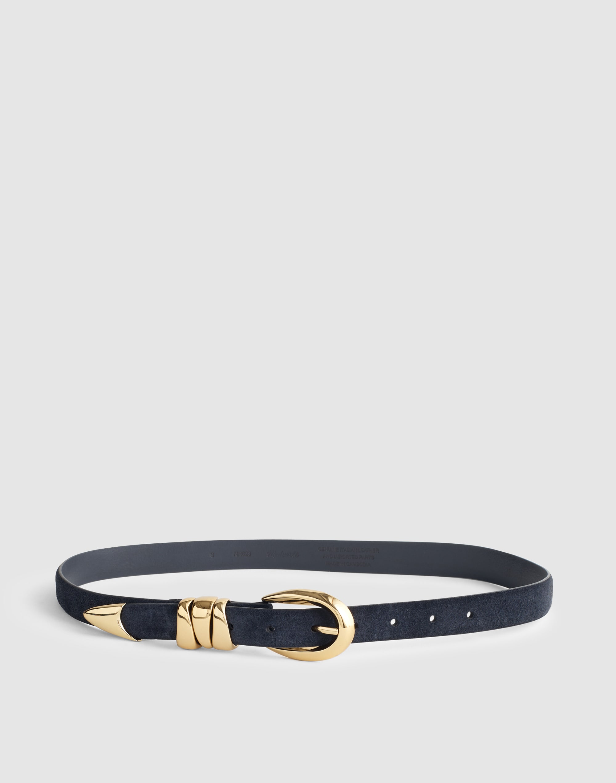 Triple Metal Keeper Belt in Suede