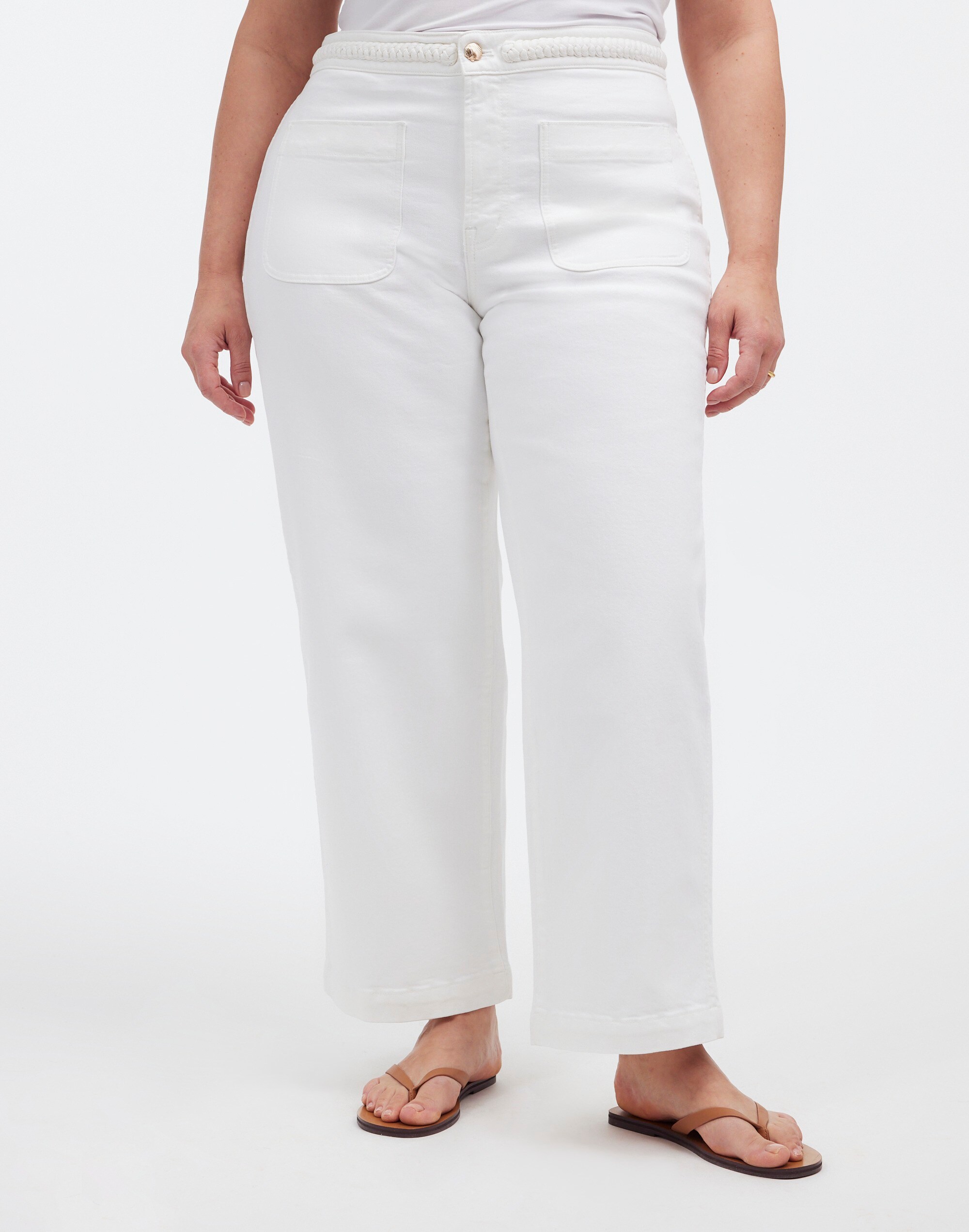 Madewell x Lisa Says Gah! The Plus Perfect Vintage Wide-Leg Crop Jean in Eyelet White