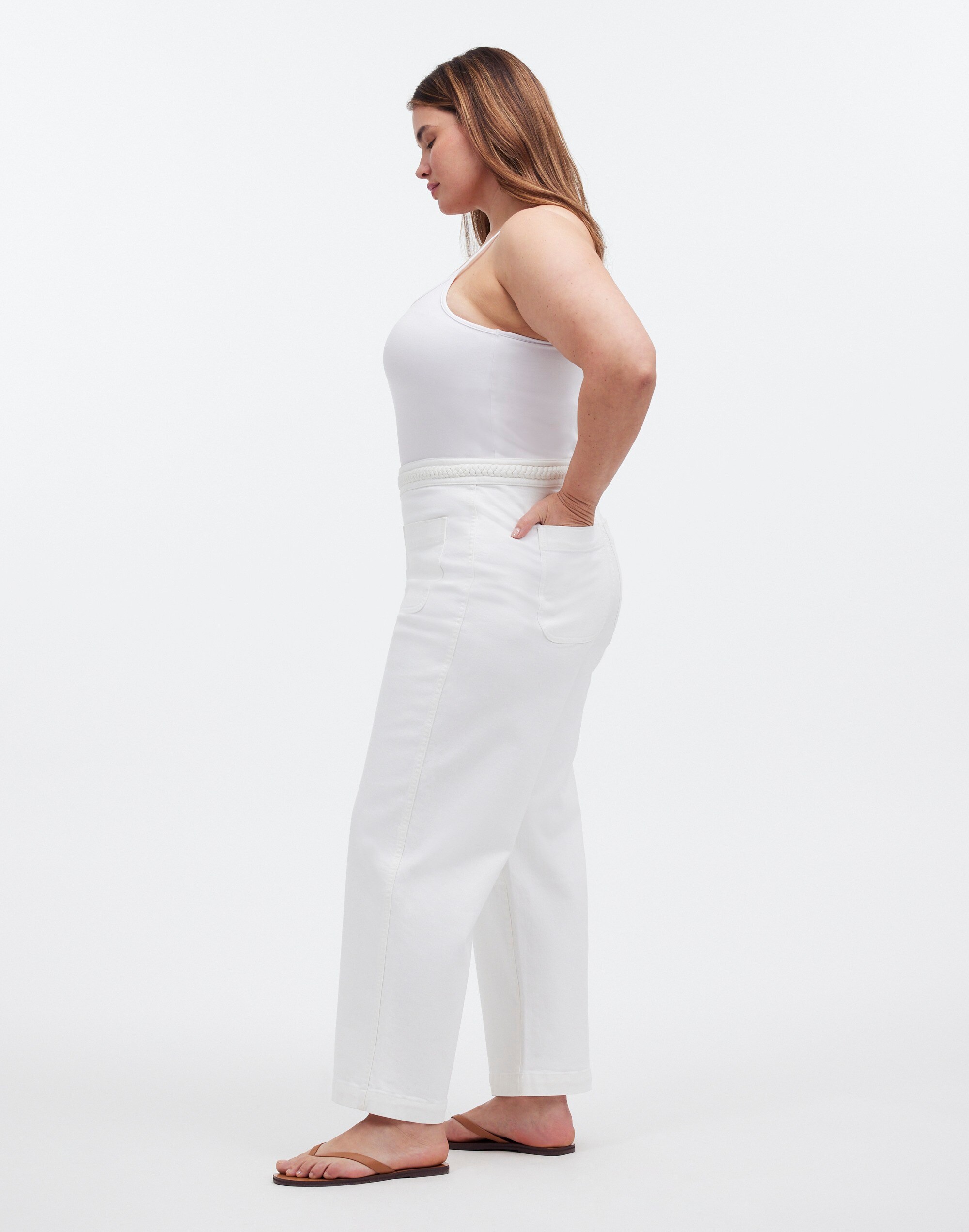 Madewell x Lisa Says Gah! The Plus Perfect Vintage Wide-Leg Crop Jean in Eyelet White
