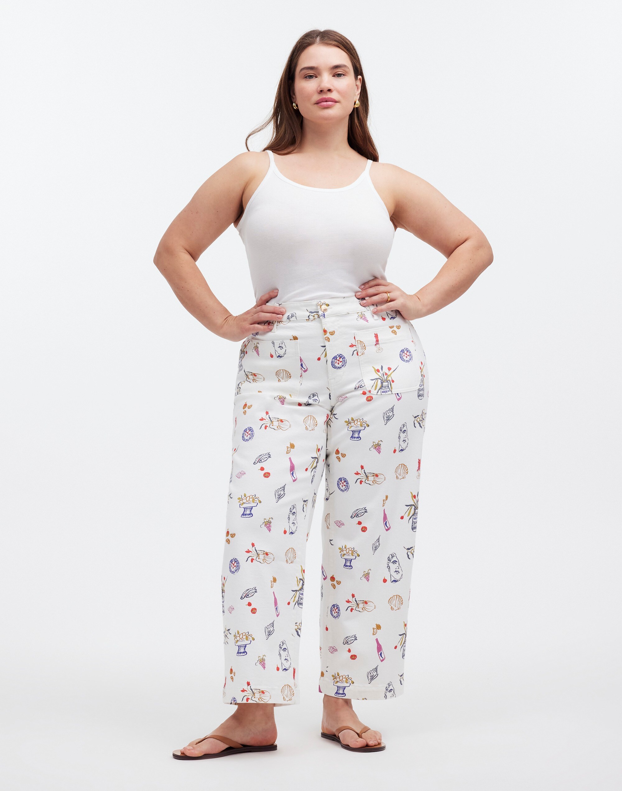 Madewell x Lisa Says Gah! The Plus Perfect Vintage Wide-Leg Crop Jean: Printed Edition
