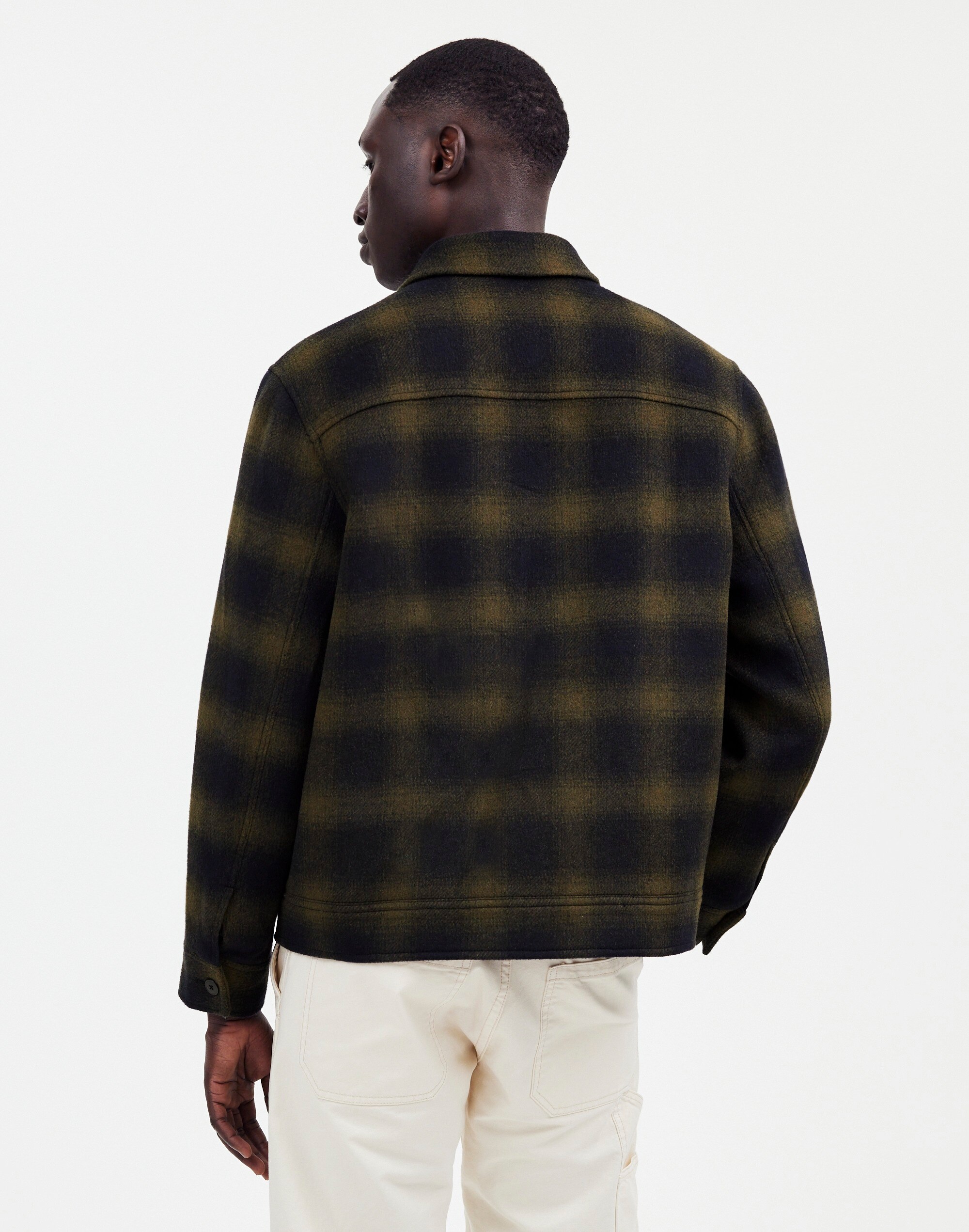 Plaid Zip-Front Jacket in Italian Fabric