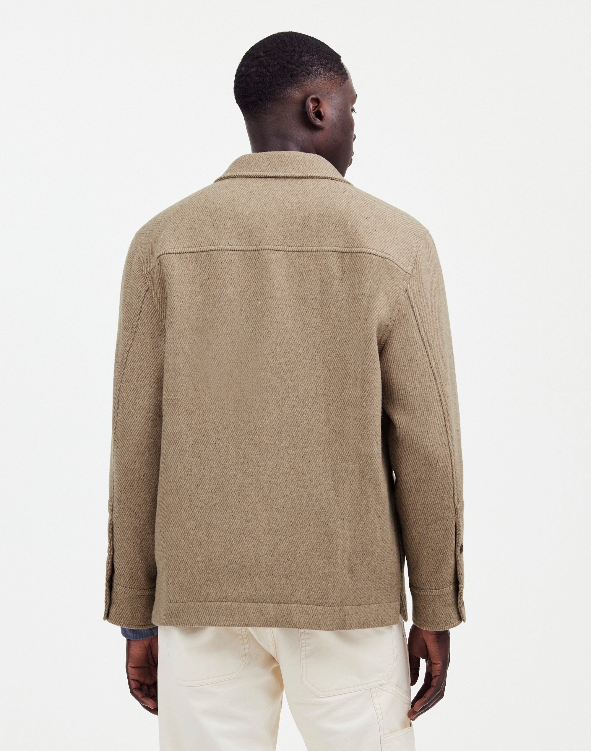 Shirt-Jacket in Italian Herringbone Fabric