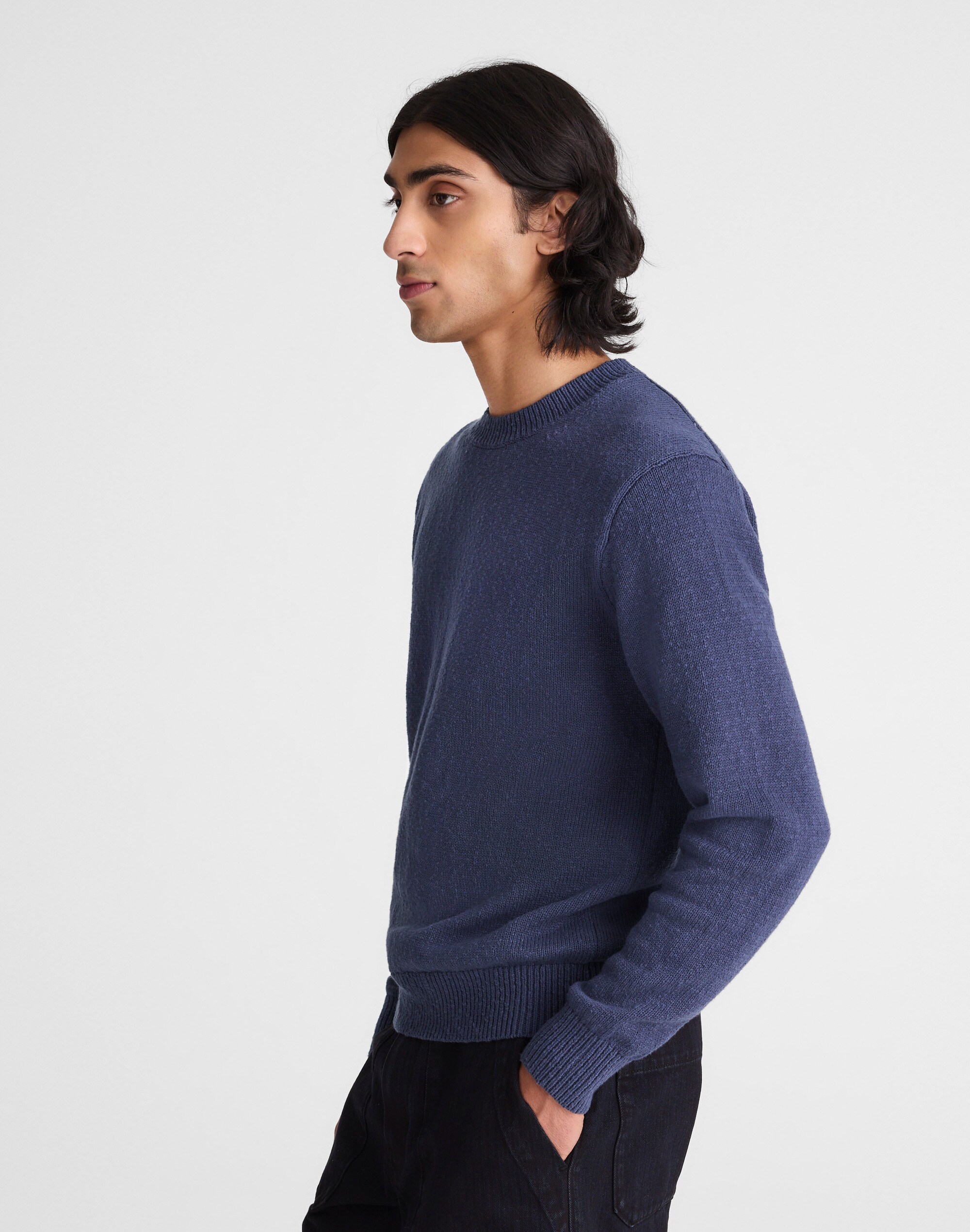 Crewneck Sweater in Textured Cotton