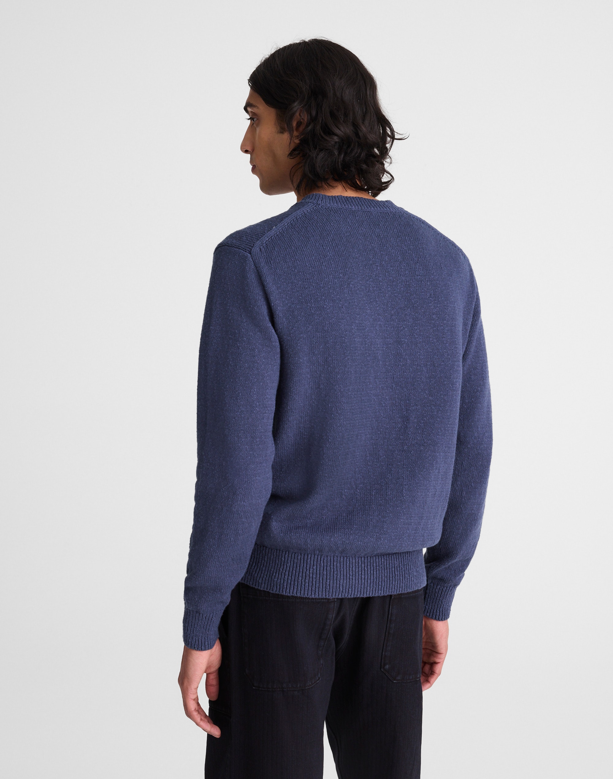 Crewneck Sweater in Textured Cotton
