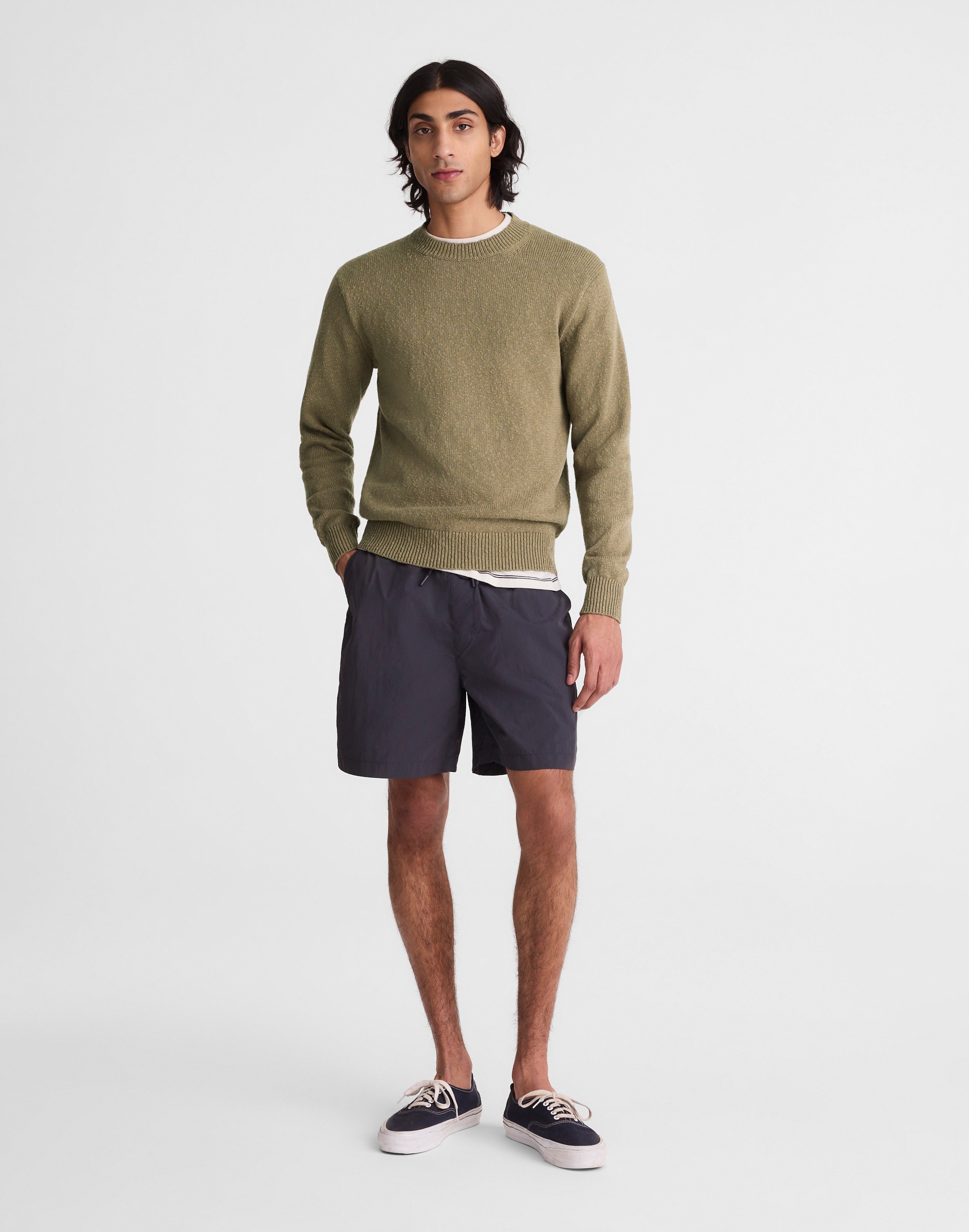 Crewneck Sweater in Textured Cotton