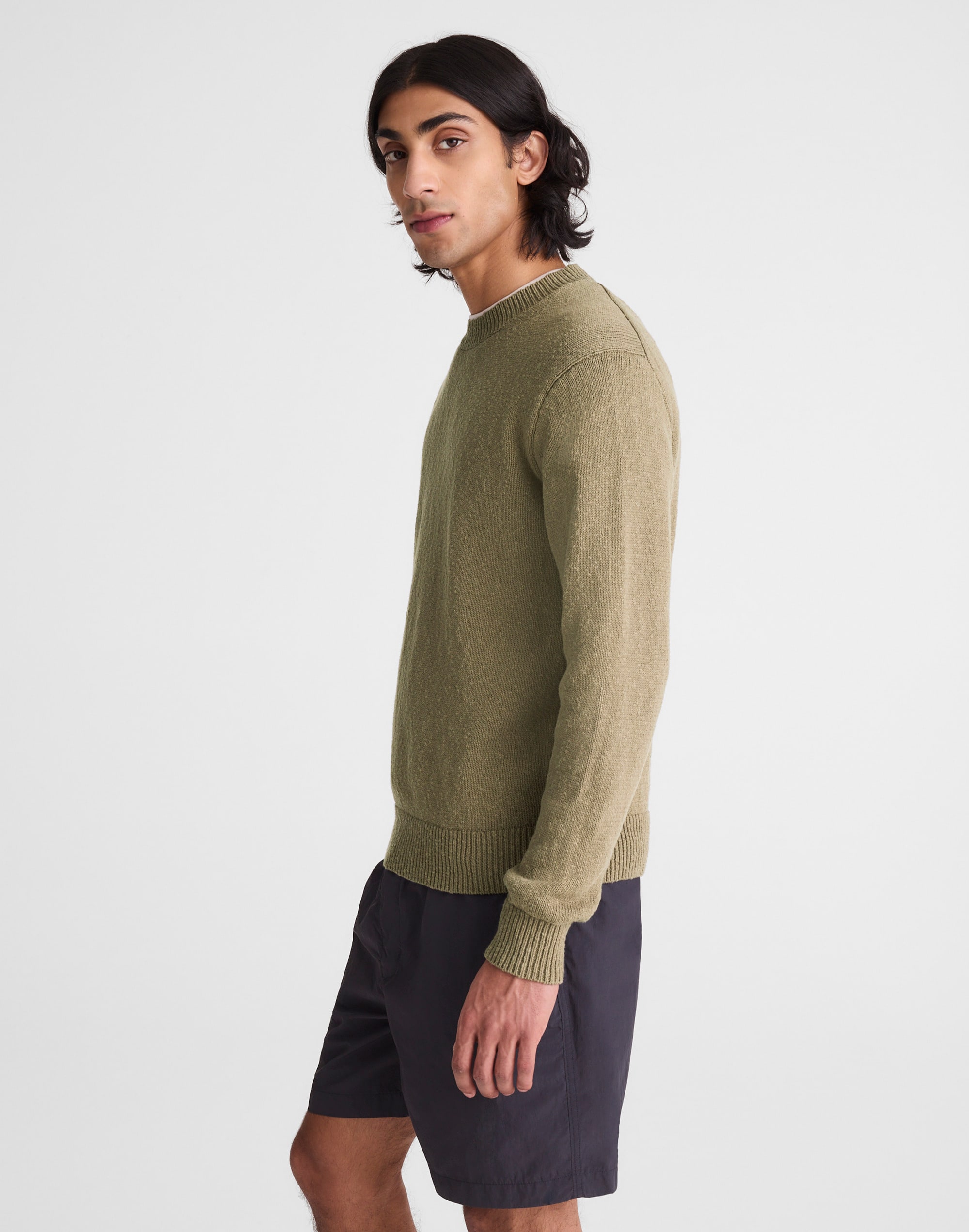 Crewneck Sweater in Textured Cotton