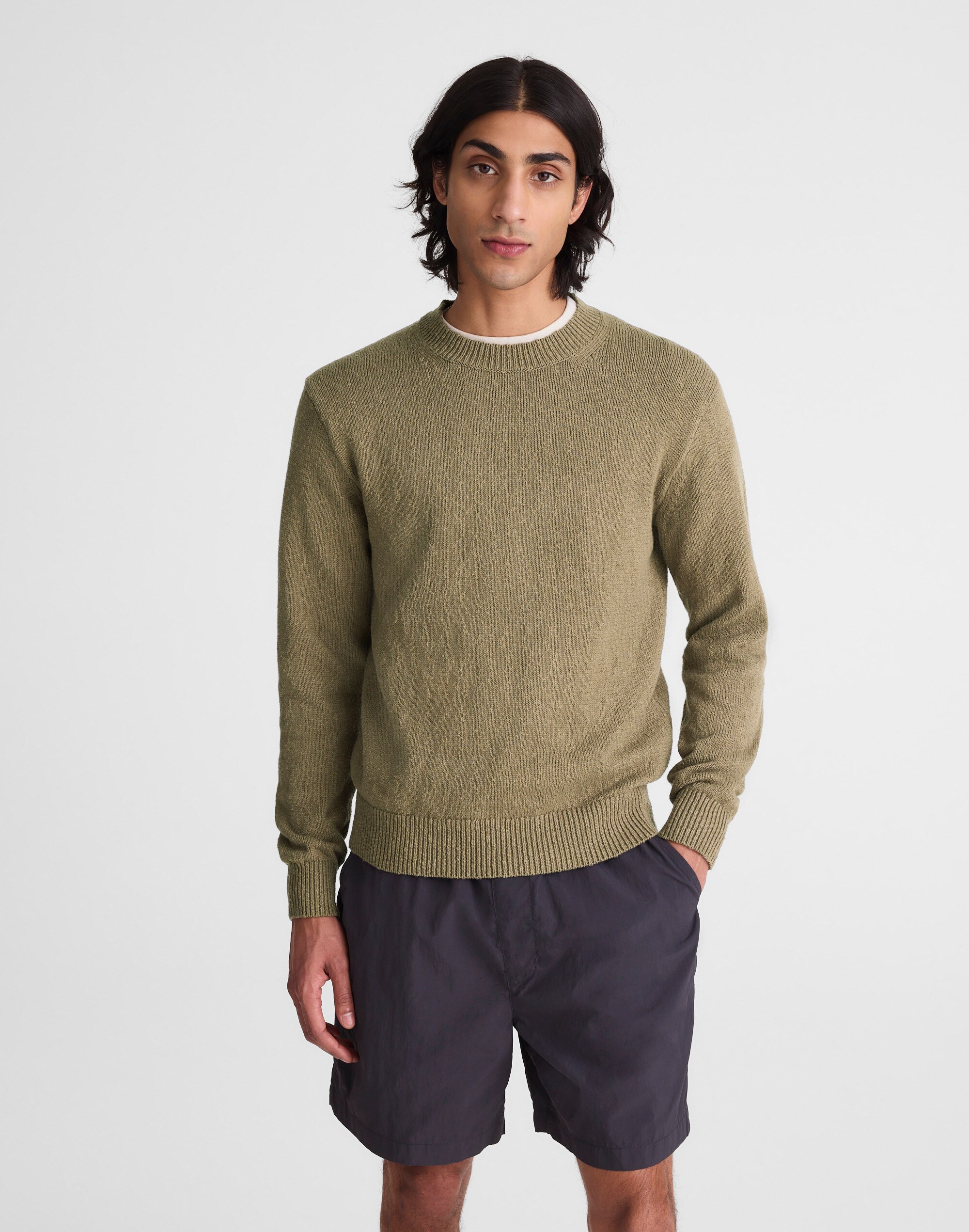 Crewneck Sweater in Textured Cotton