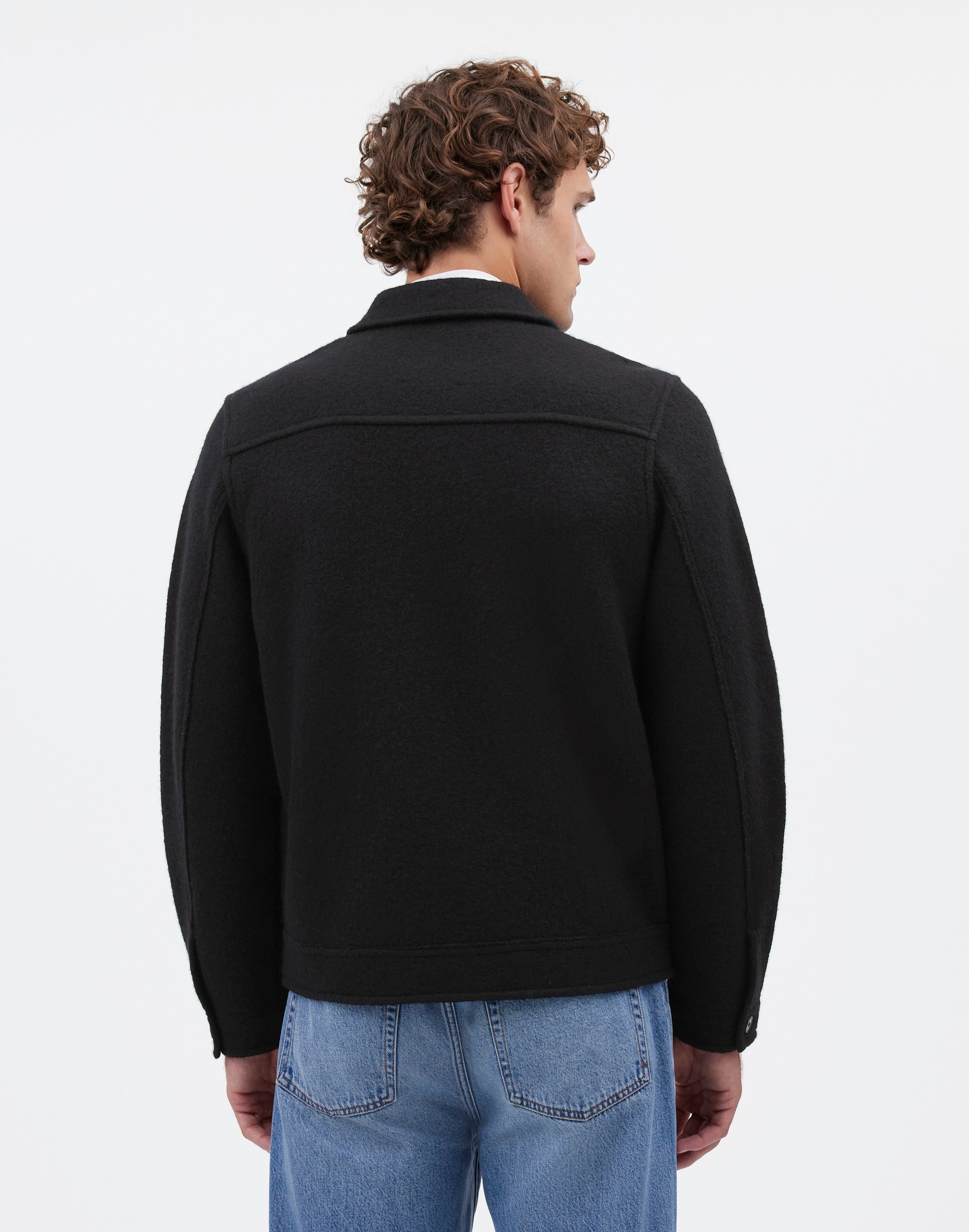 Boiled Wool Zip-Front Jacket