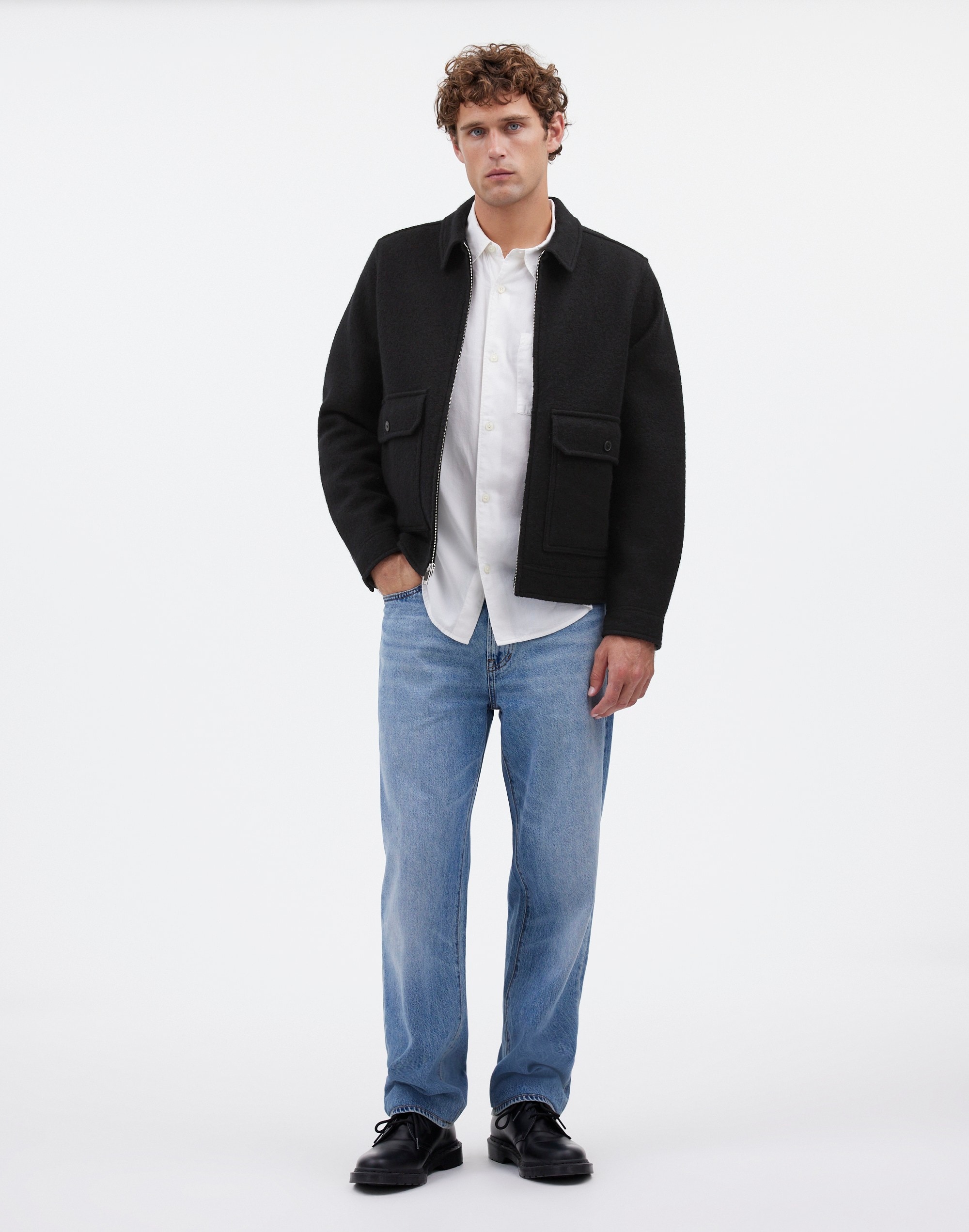 Boiled Wool Zip-Front Jacket