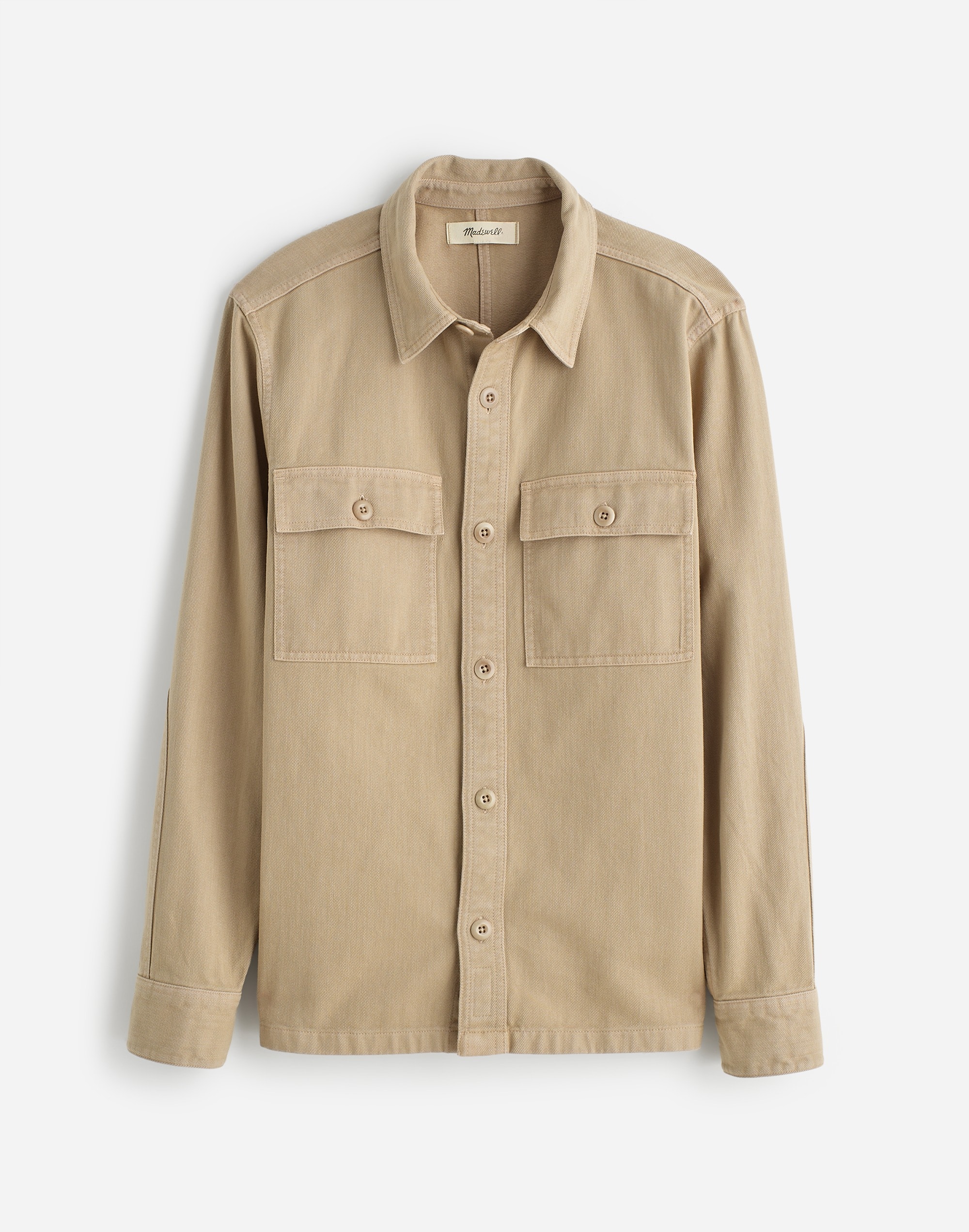 Garment-Dyed Straight-Hem Work Shirt