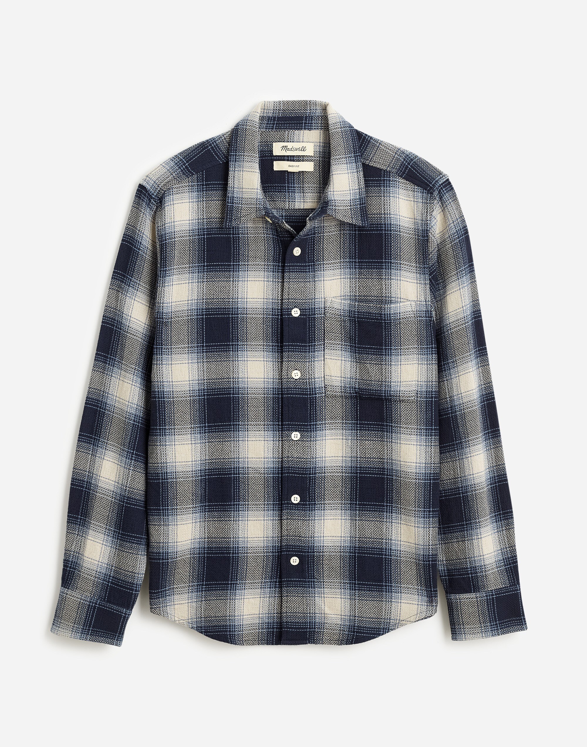 Easy Long-Sleeve Shirt in Cotton Dobby