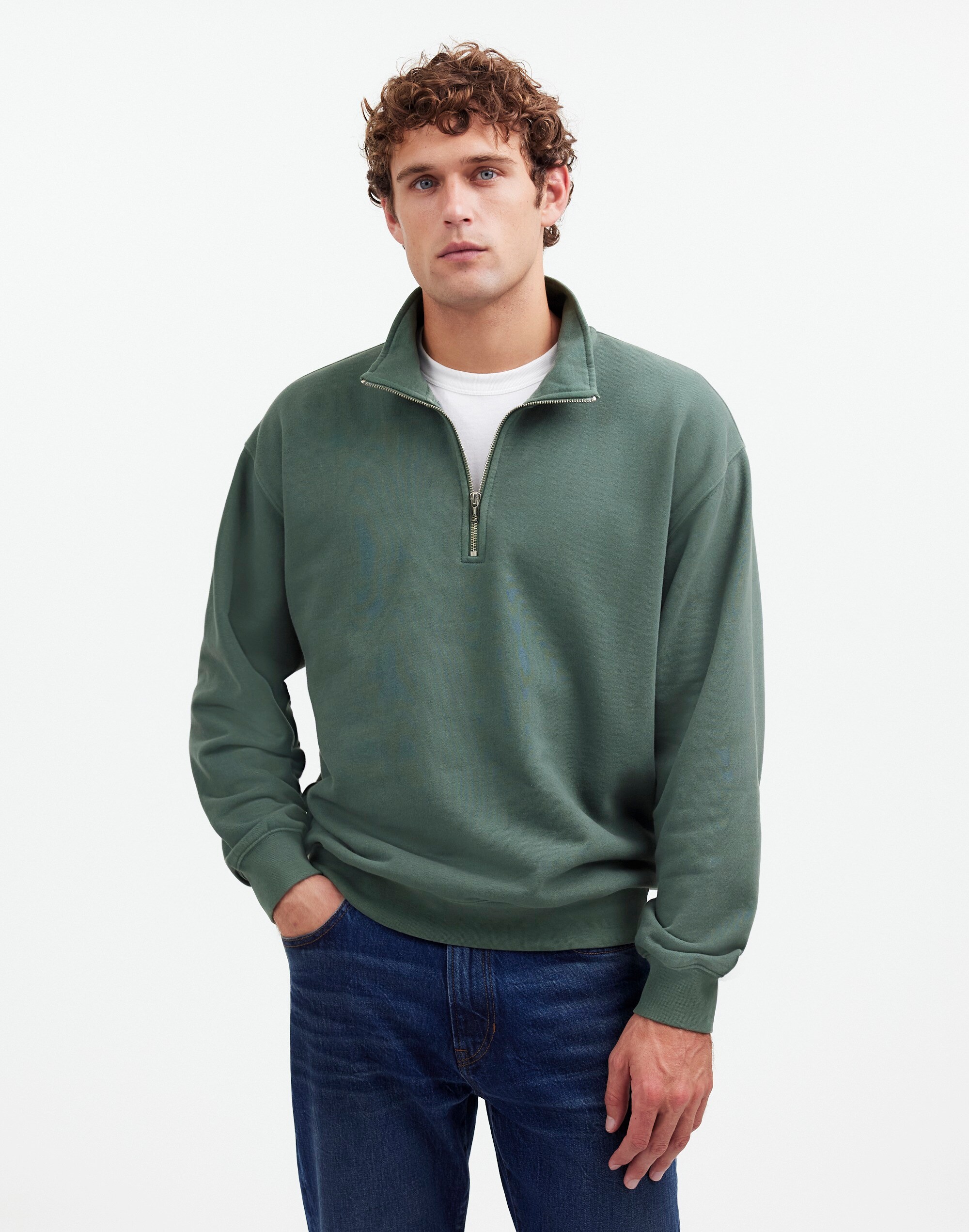 まつ Navy Solid Hillcrest Quarter Zip - Mizzen+Main