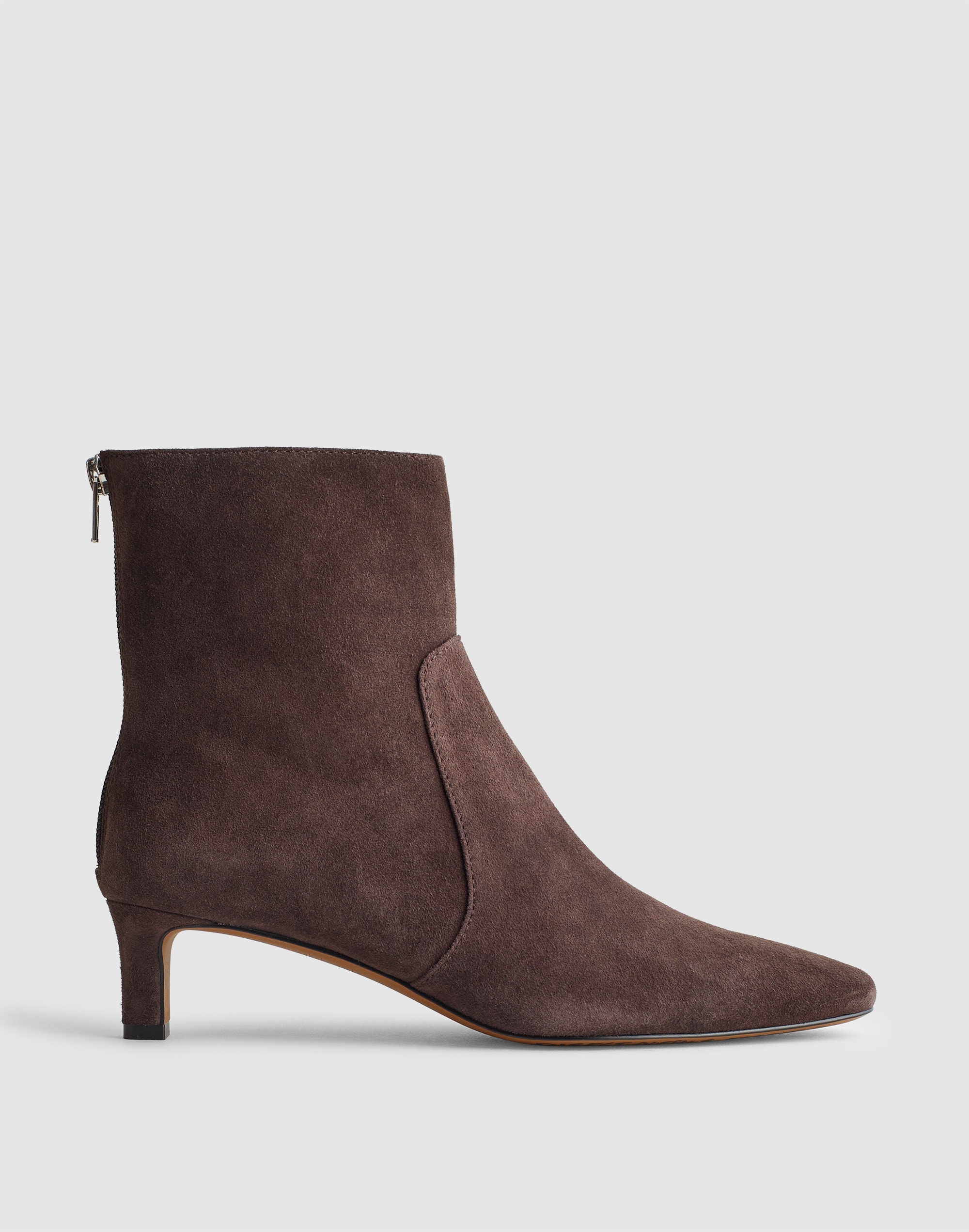 Madewell The Dimes Kitten Heel Boots In Suede Turkish Coffee In Brown