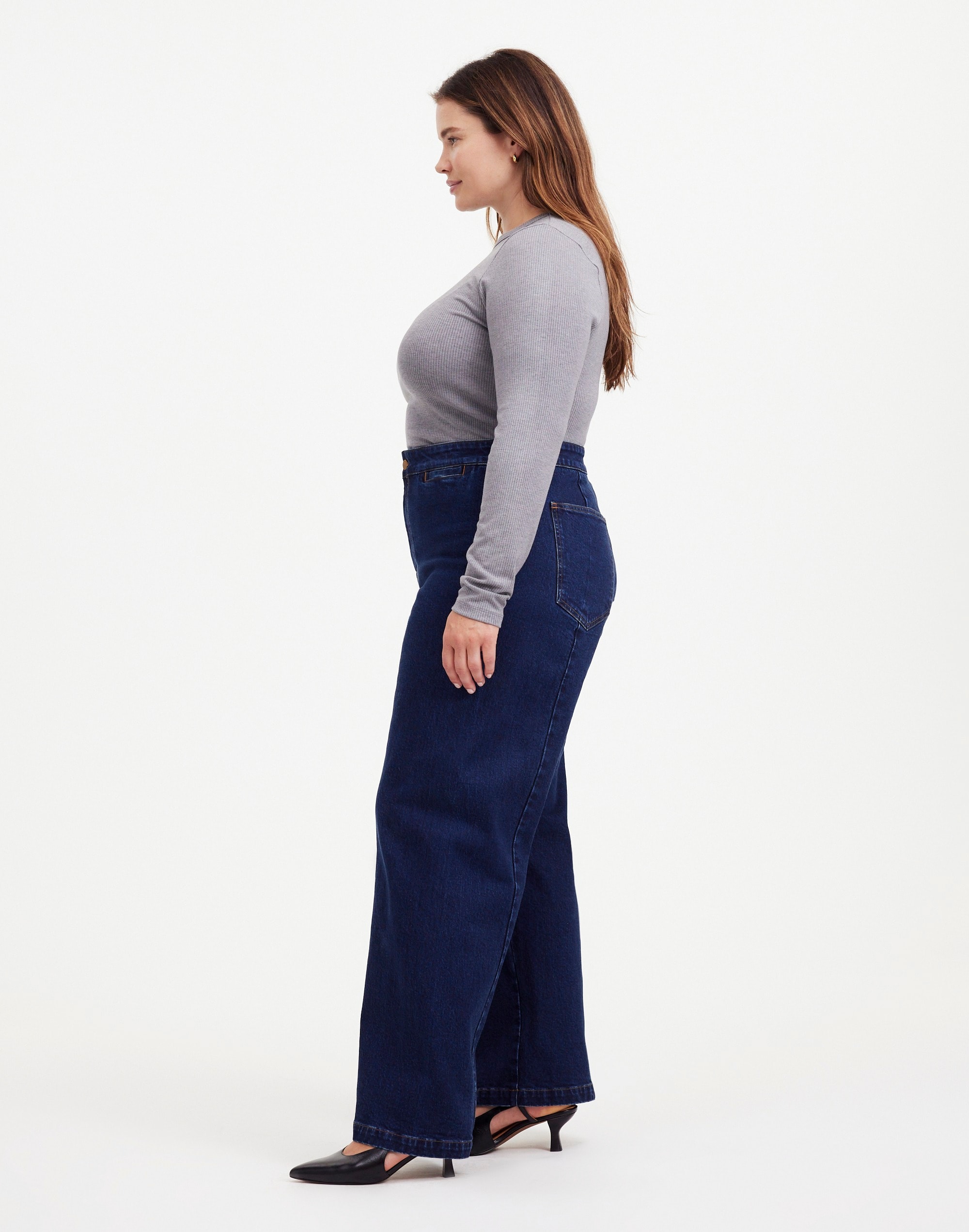 The Plus Curvy Emmett Wide-Leg Jean in Leffers Wash: Welt Pocket Edition