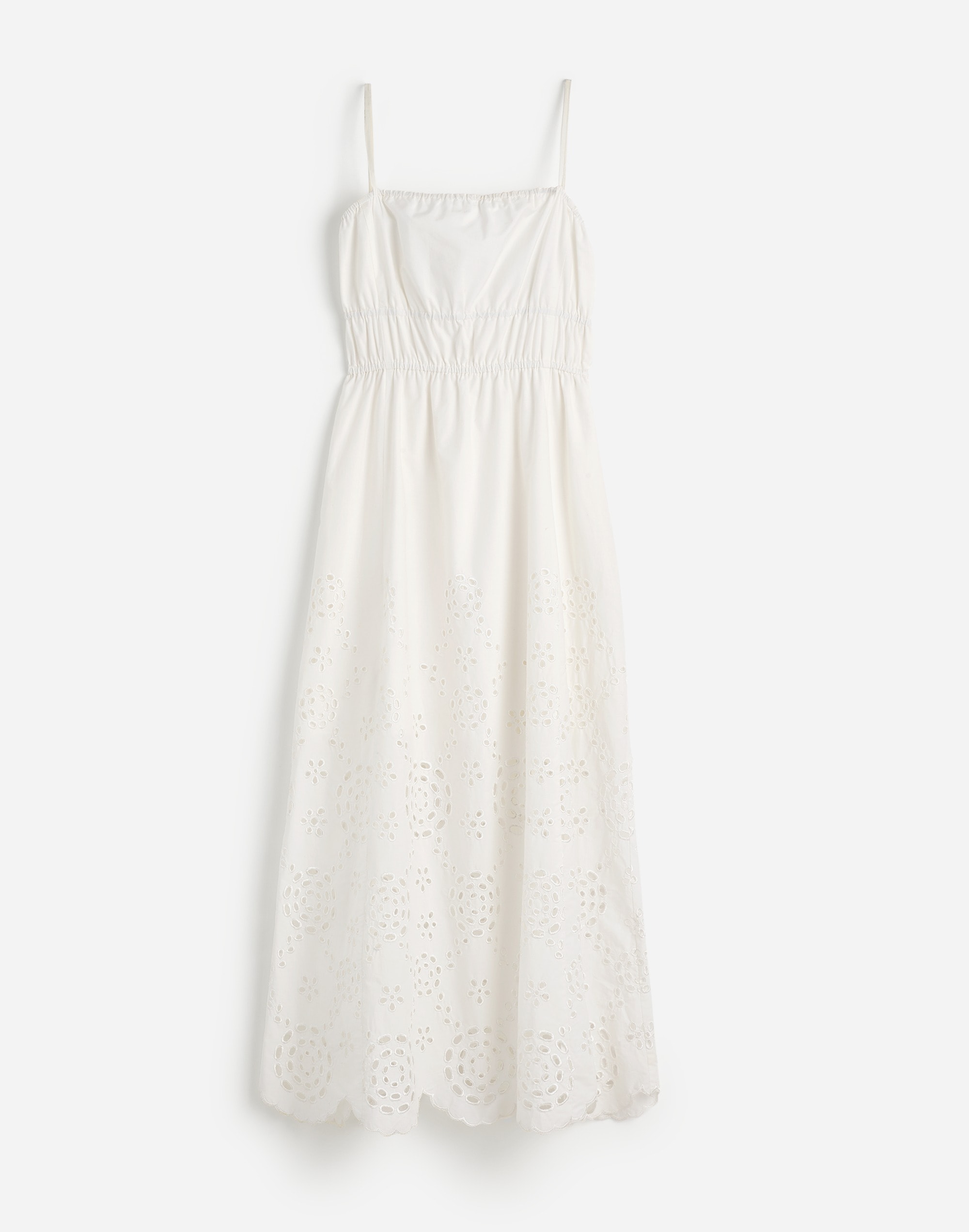 Embroidered Tank Midi Dress in Poplin