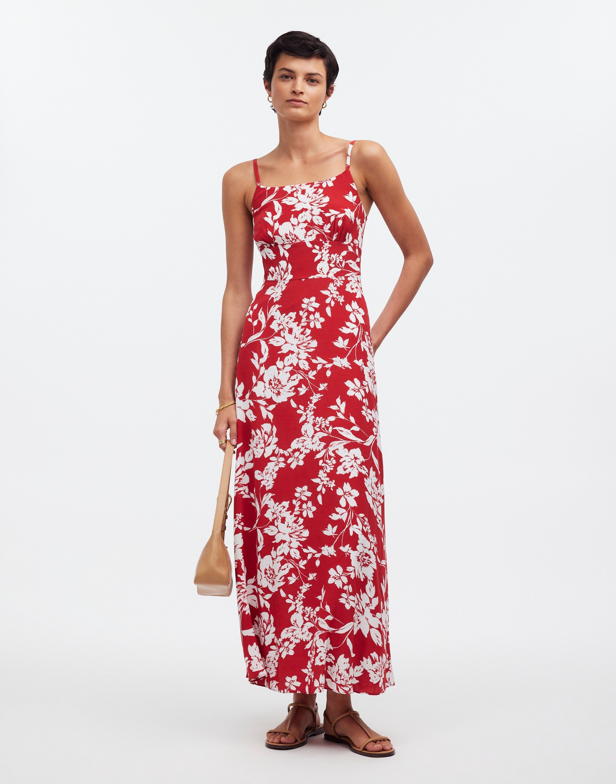 Square-Neck Tank Dress in Floral