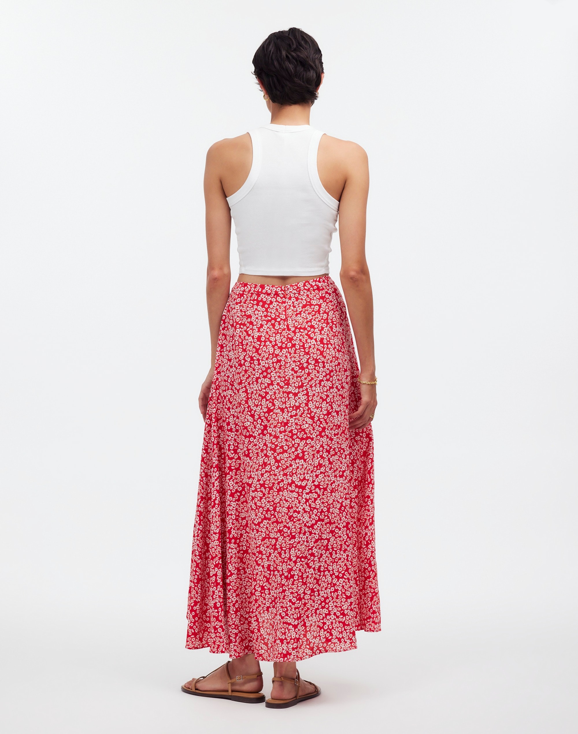 Midi Slip Skirt in Floral