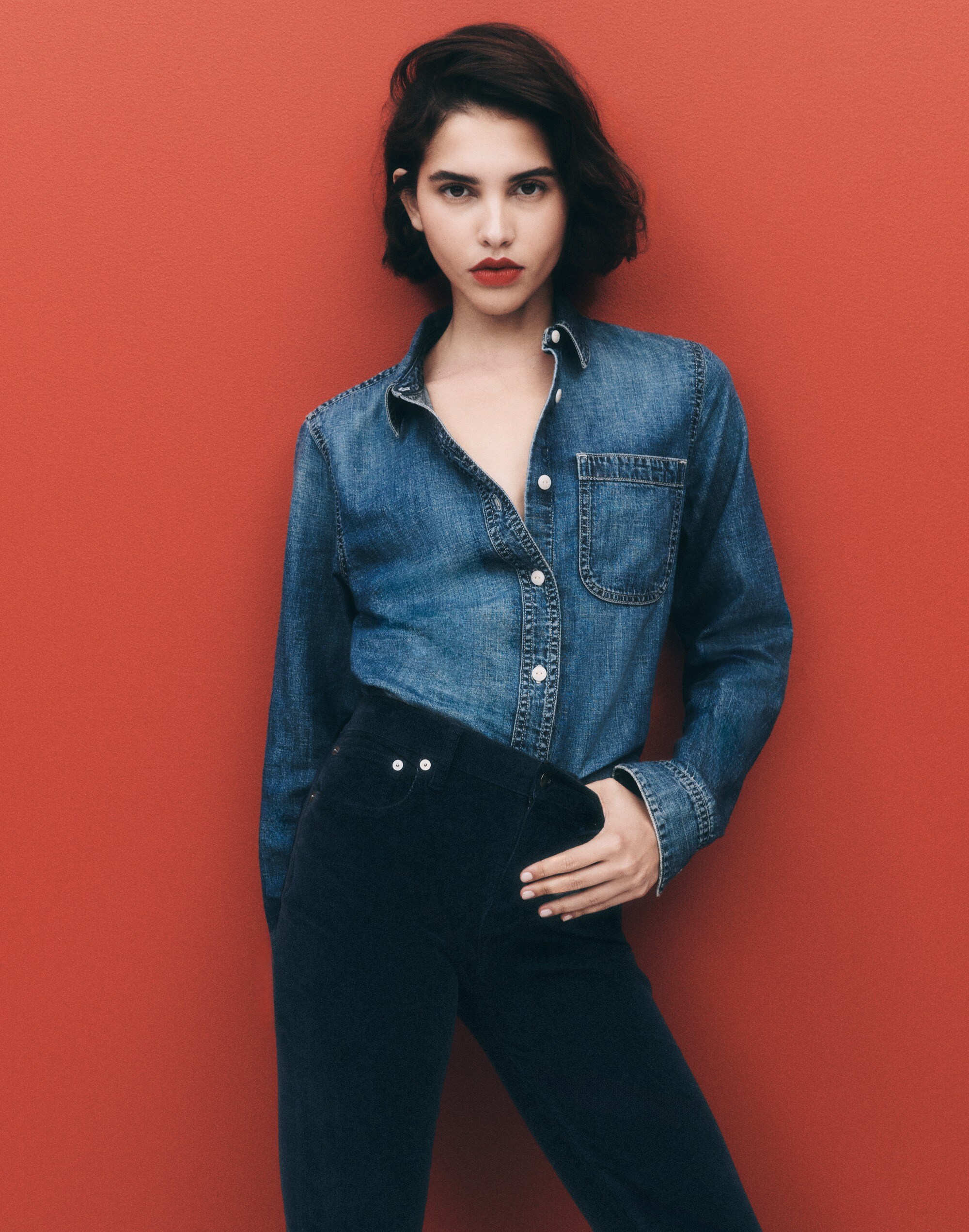 Denim Tuckable Button-Up Shirt in Hillsborough Wash | Madewell