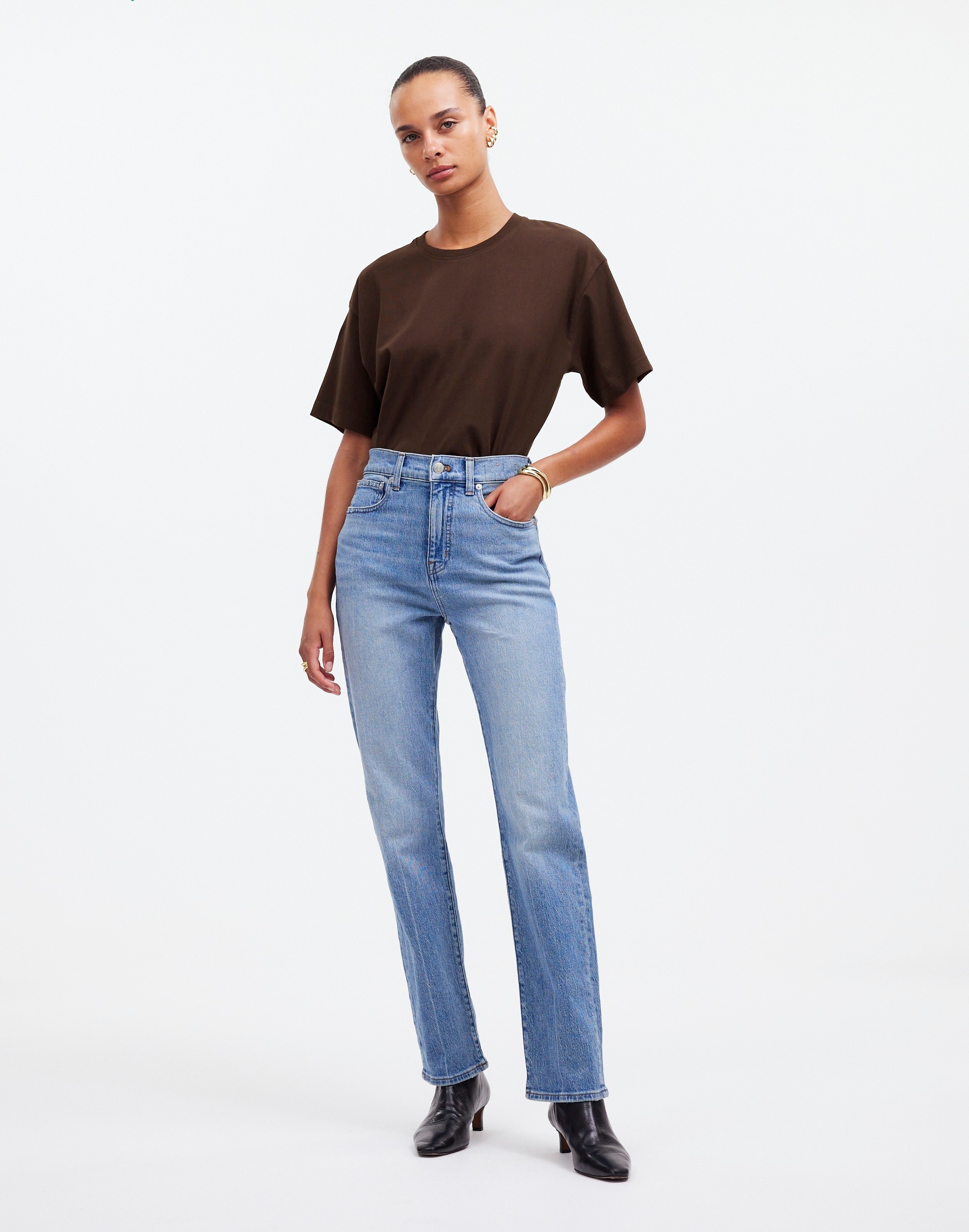 Cotton Relaxed Oversized Tee in dark carob image 2
