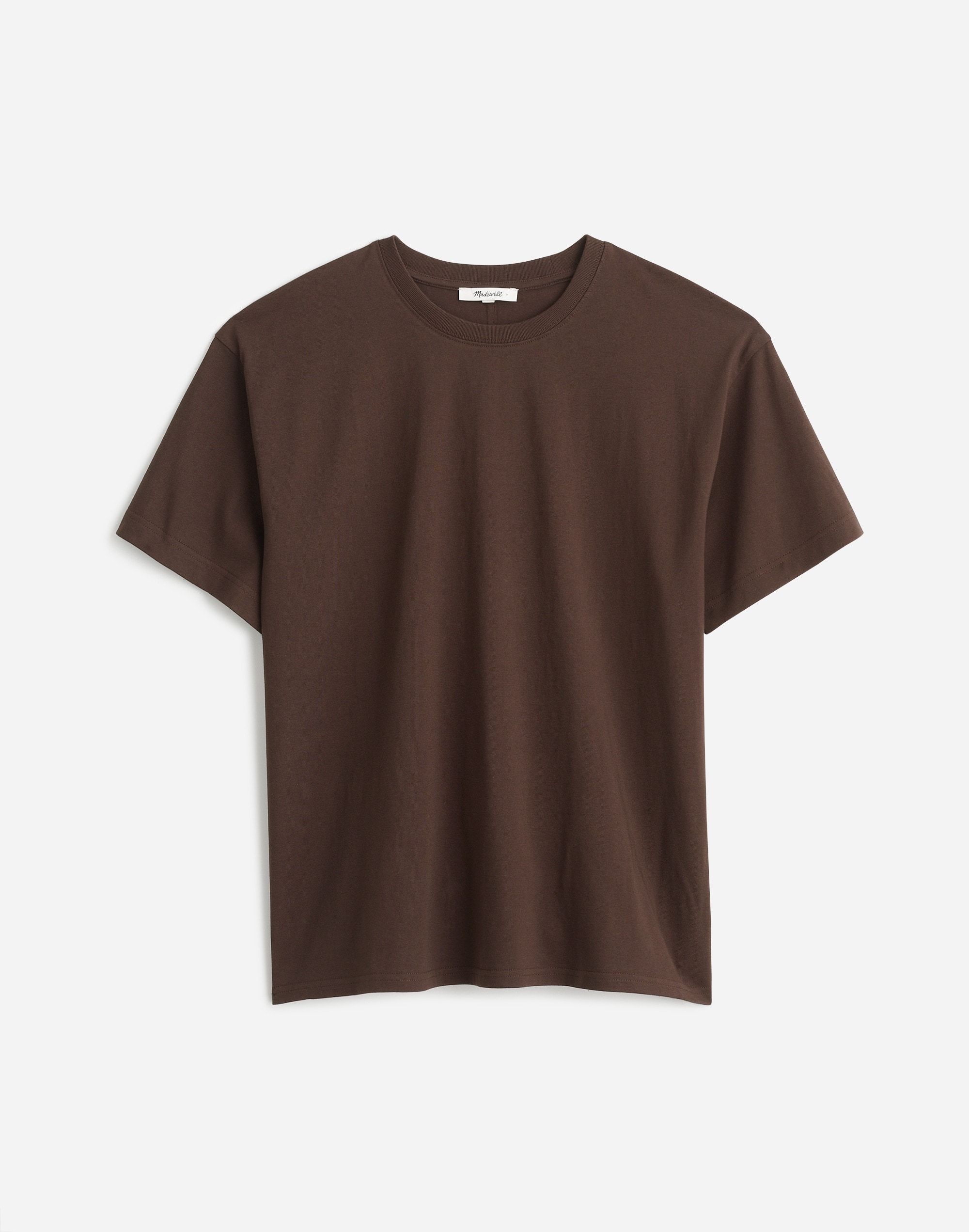 Cotton Relaxed Oversized Tee in dark carob image 6