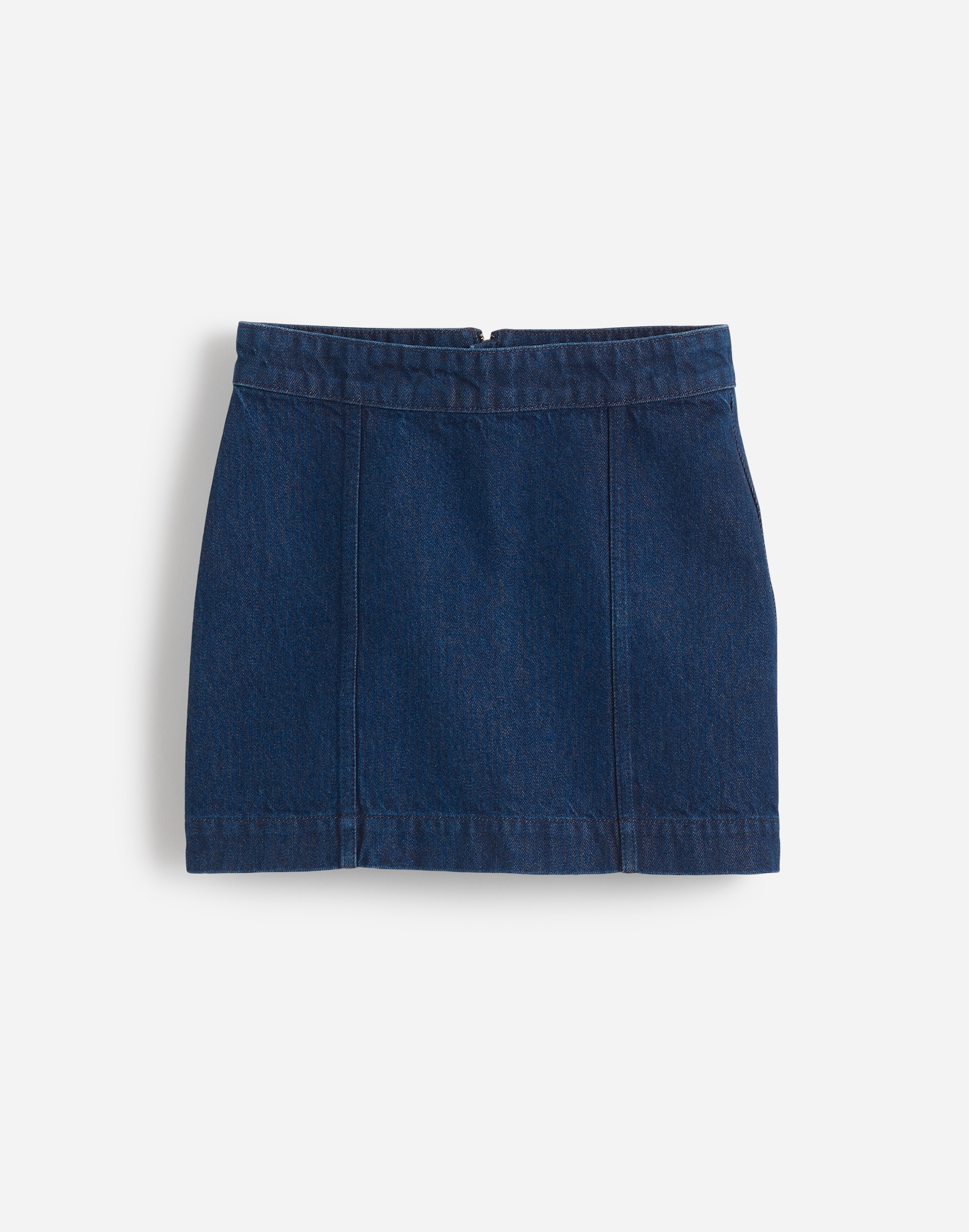 Denim Seamed Mini Skirt in Maytown Wash