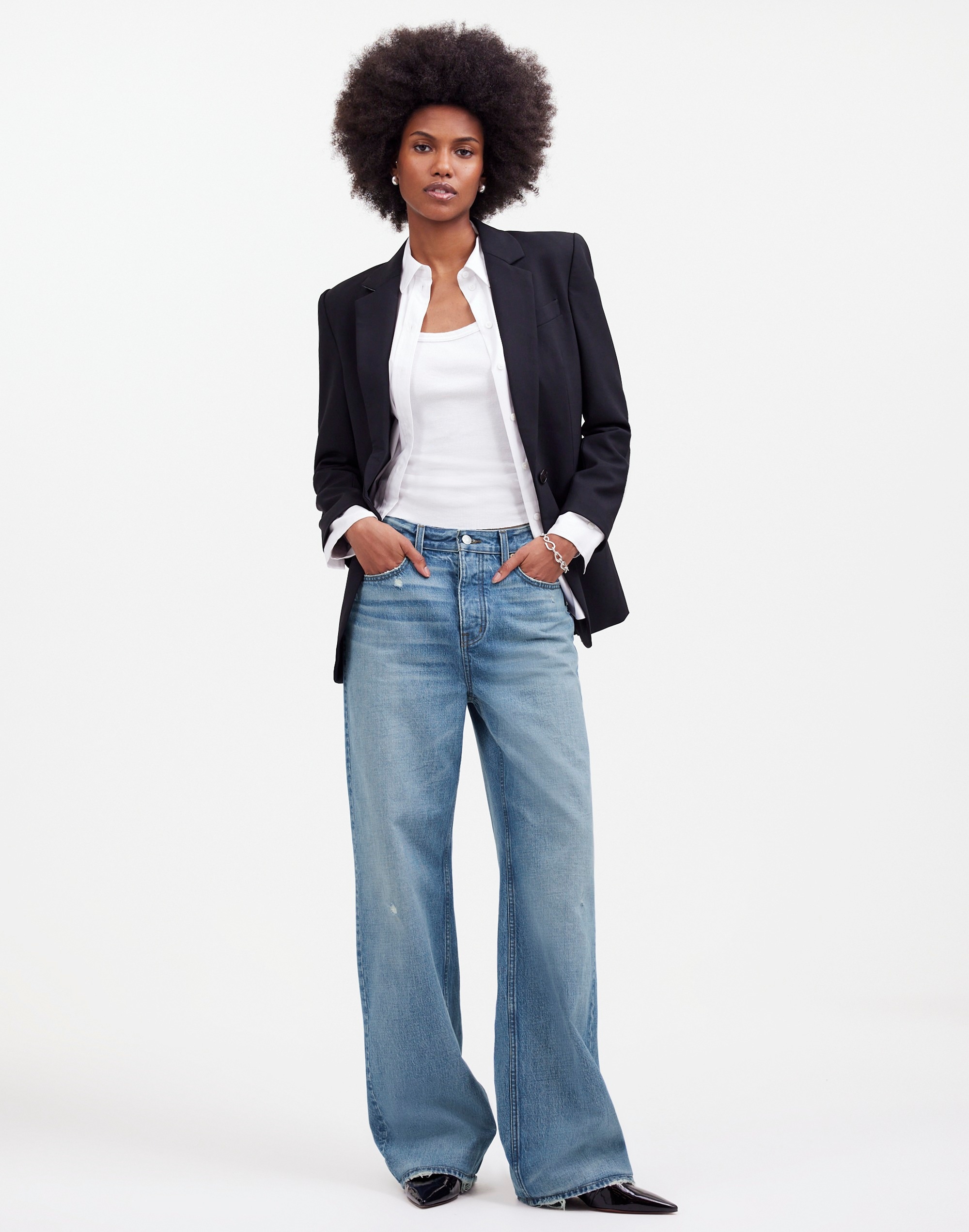 low-slung baggy jeans in hamburg wash
