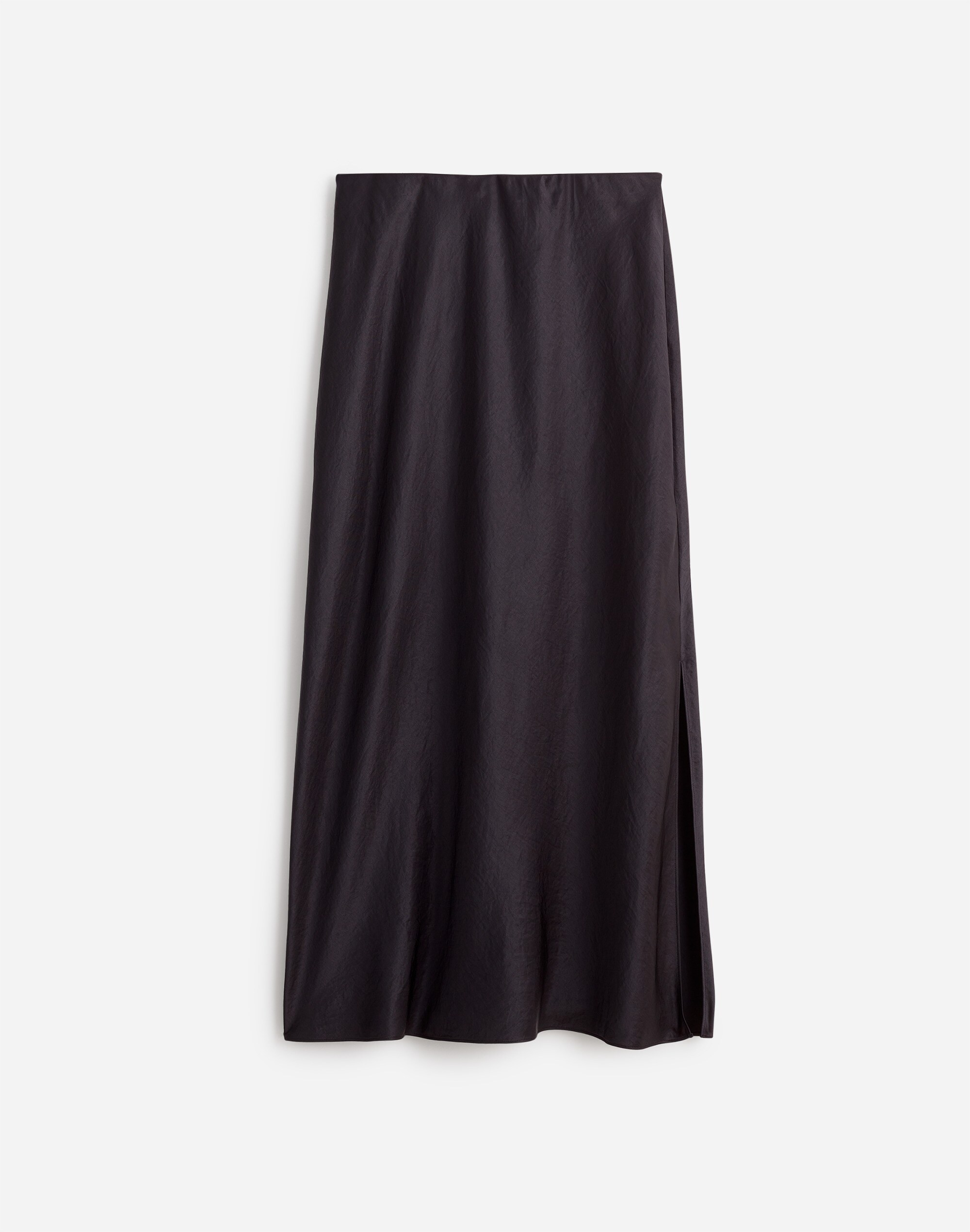 Satin Maxi Slip Skirt in true black image 6