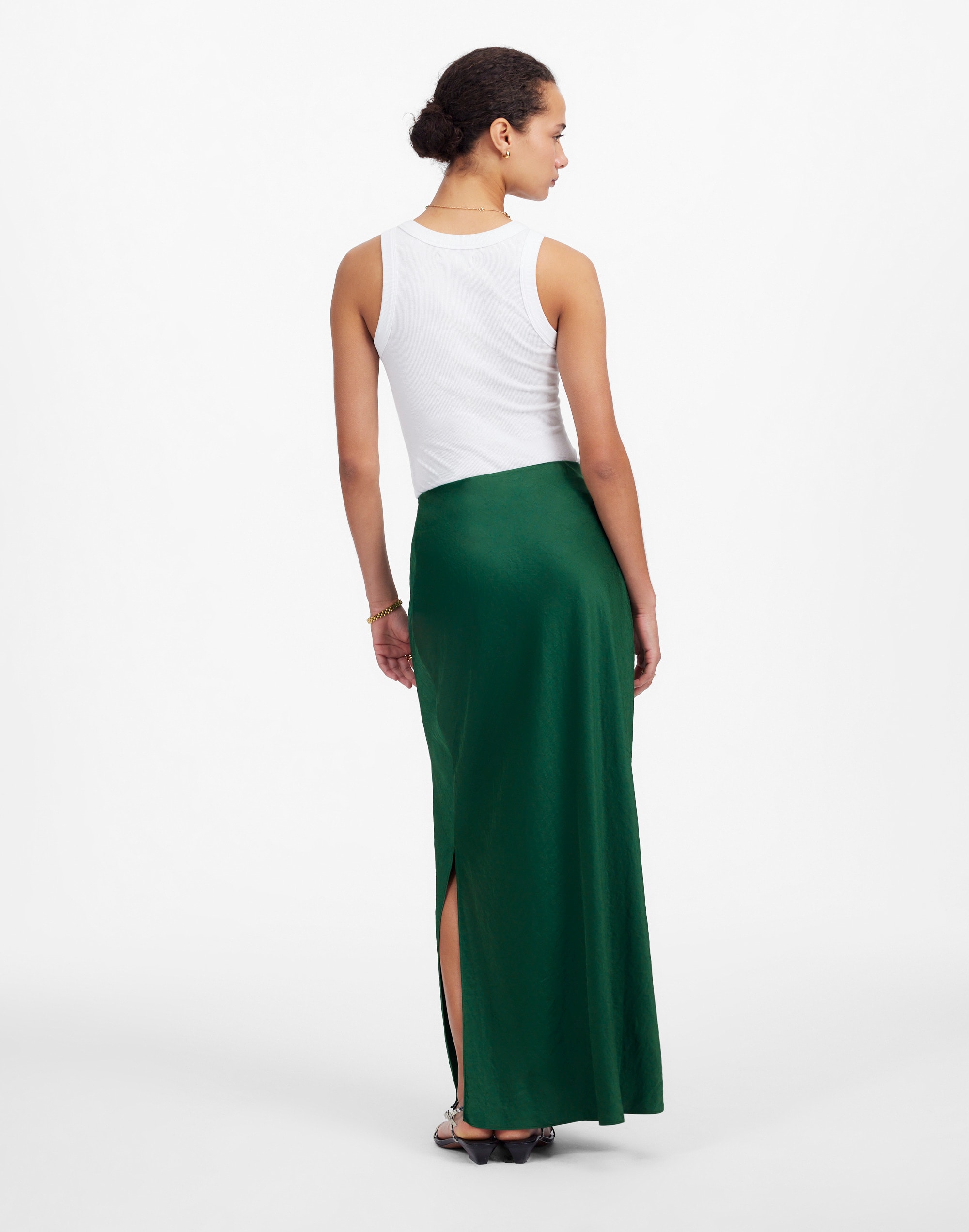Satin Maxi Slip Skirt