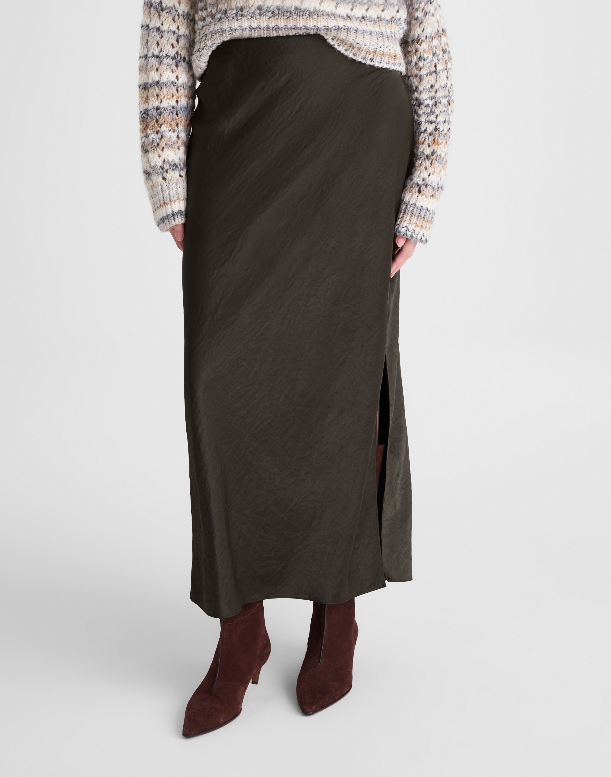 Satin Maxi Slip Skirt