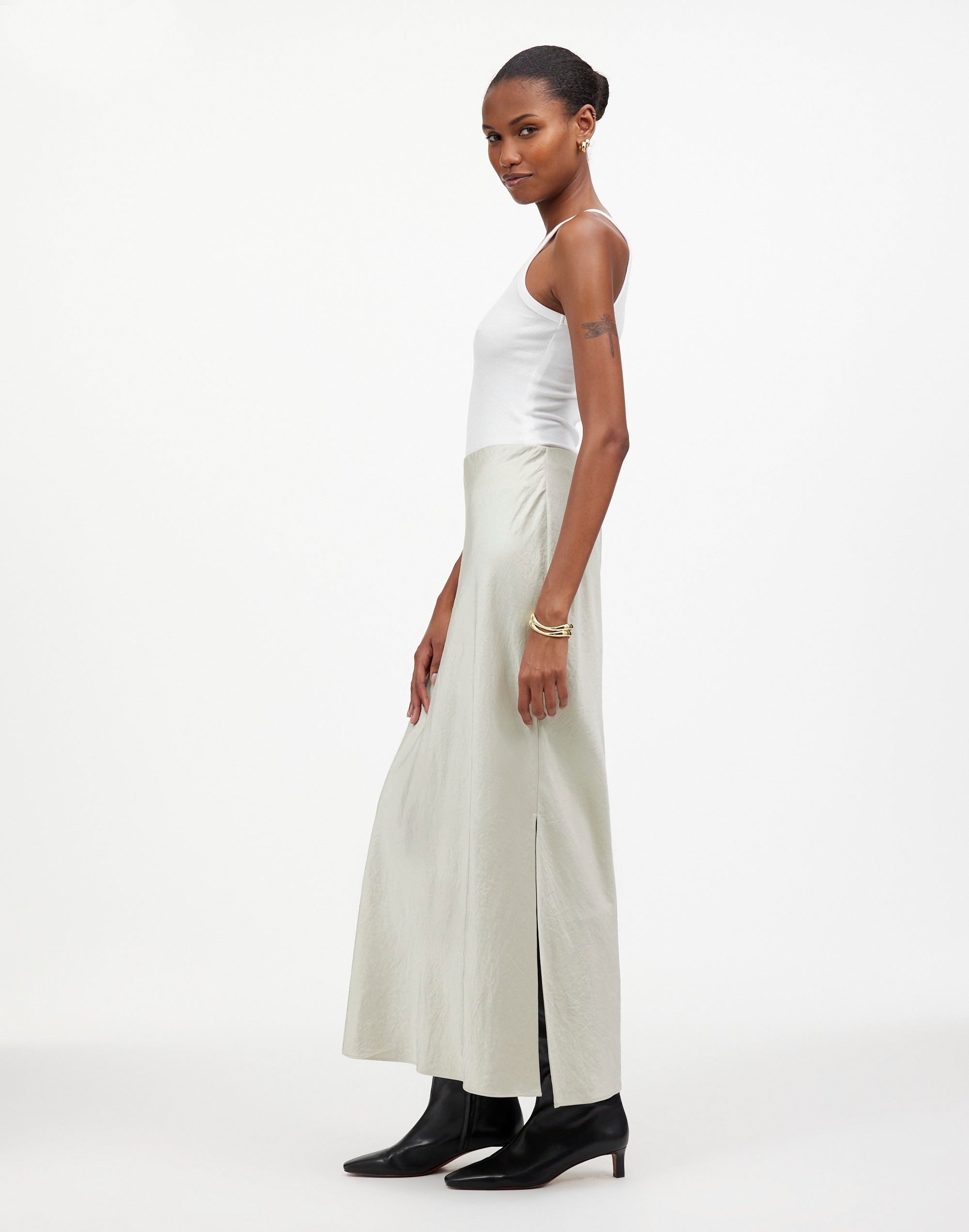 Satin Maxi Slip Skirt