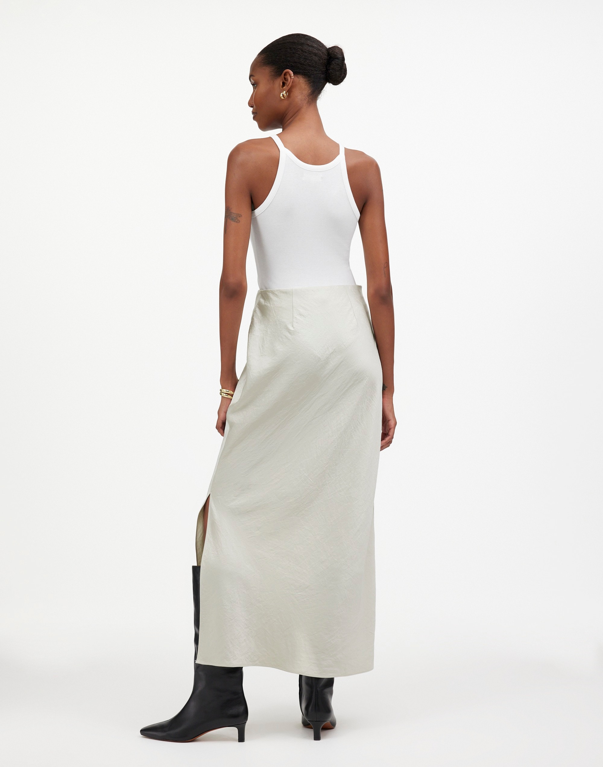 Satin Maxi Slip Skirt